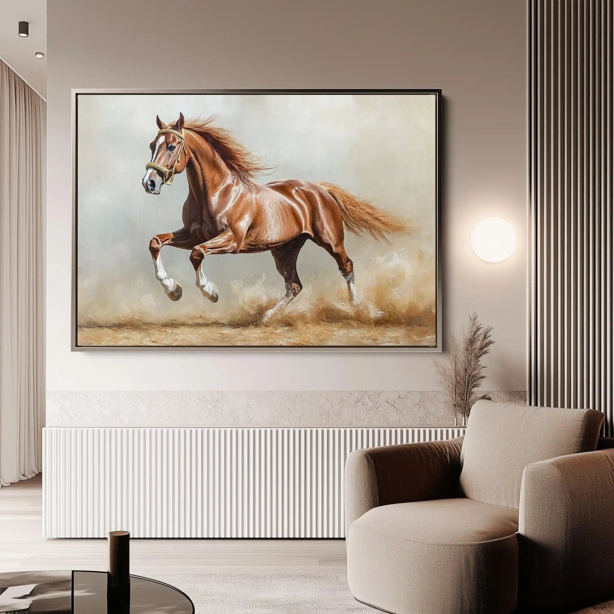 Horses 166 Canvas Art 60 x 40 cm / Black