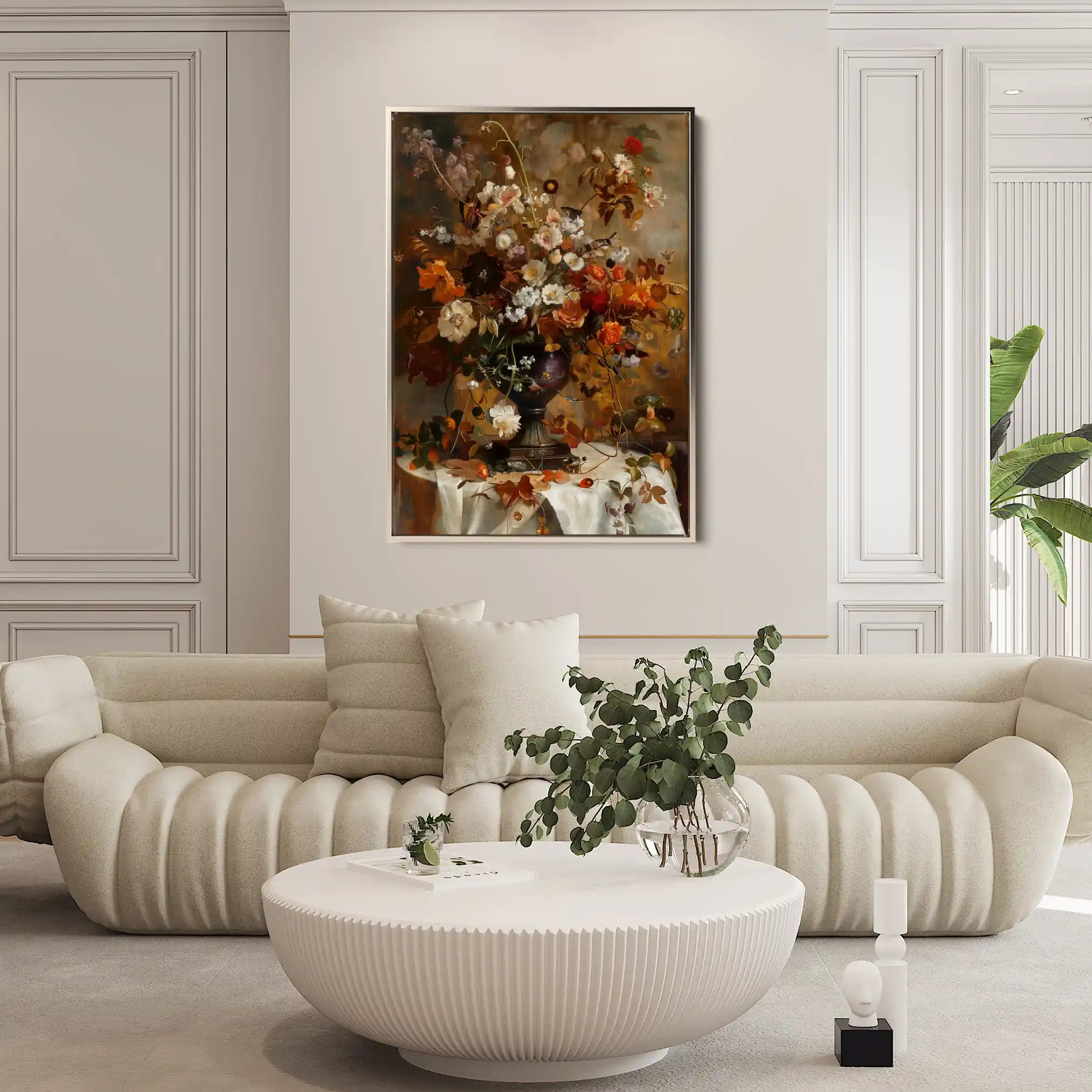 Floral 167 Canvas Art 60 x 40 cm / Black
