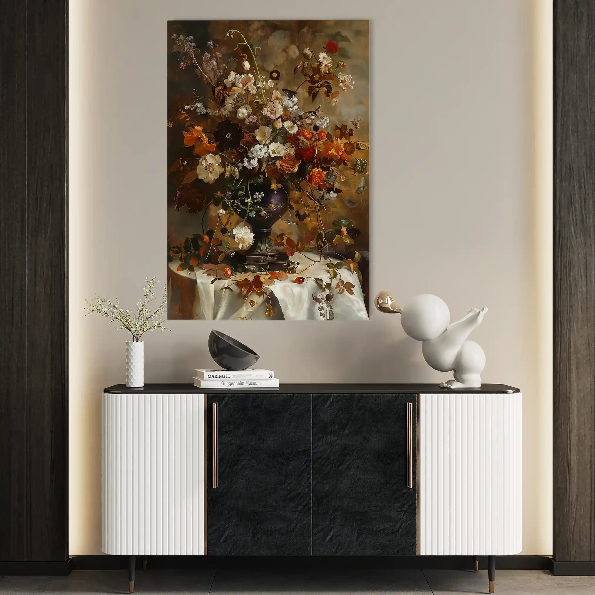 Floral 167 Canvas Art 60 x 40 cm / Black