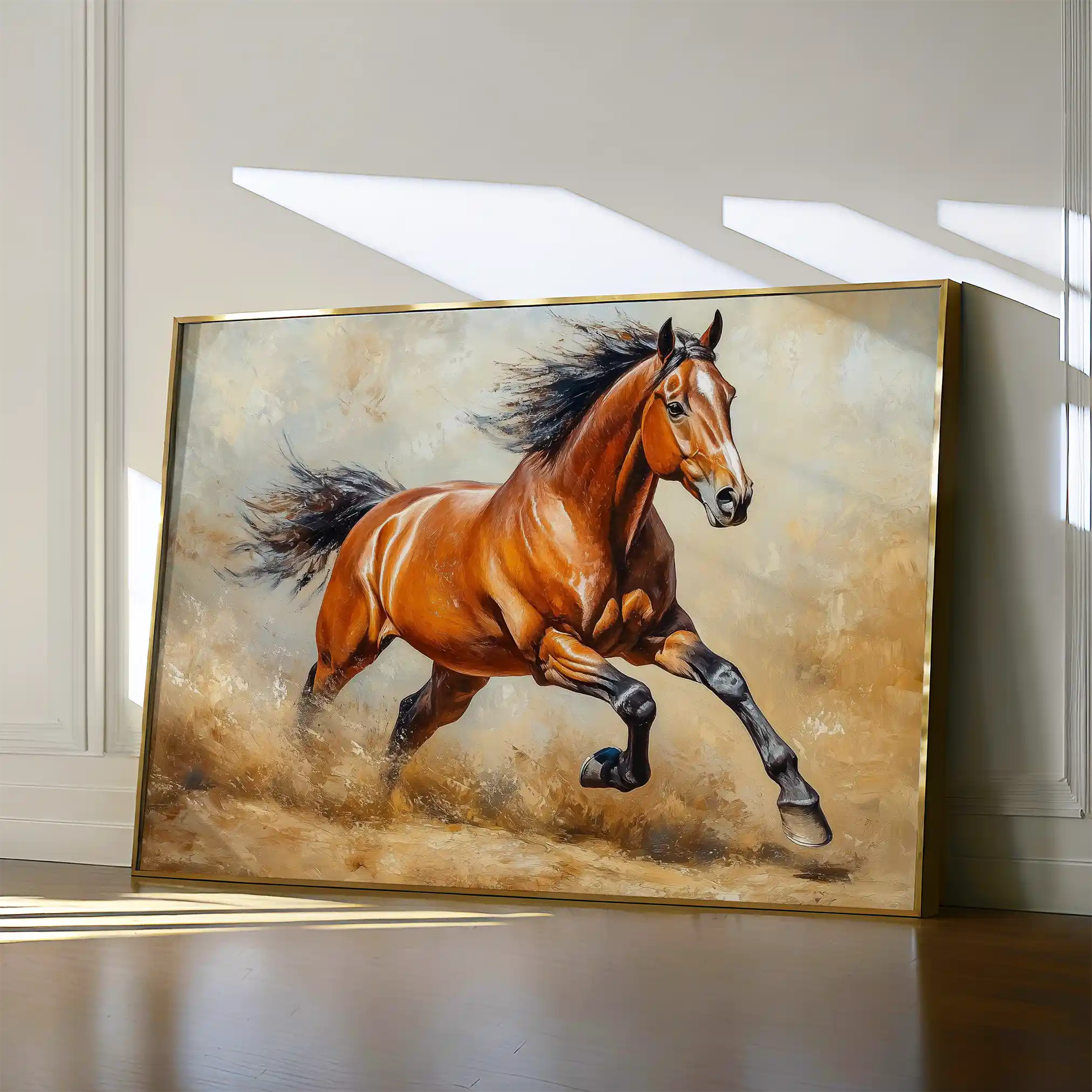 Horses 168 Canvas Art 60 x 40 cm / Black