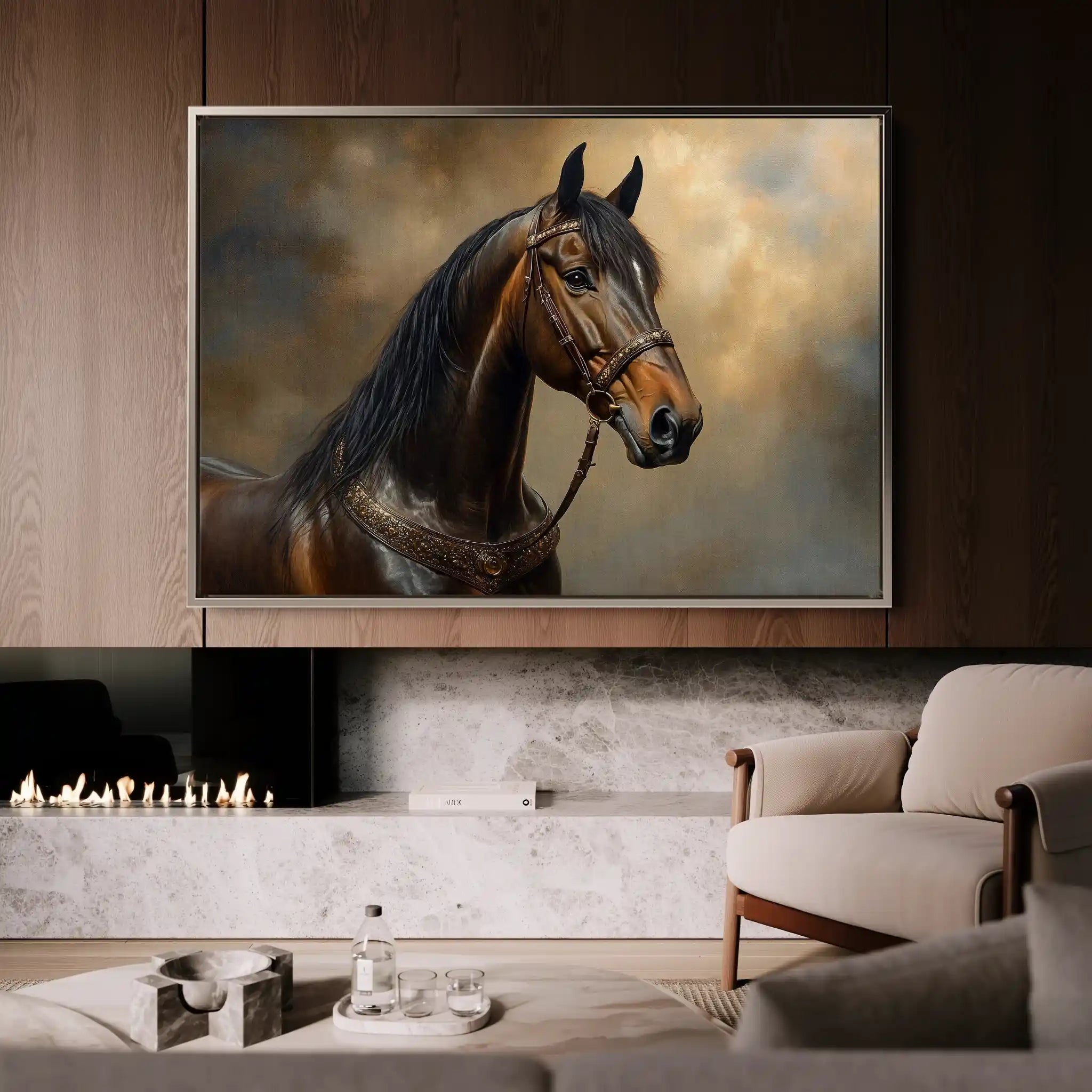 Horses 169 Canvas Art 60 x 40 cm / Black