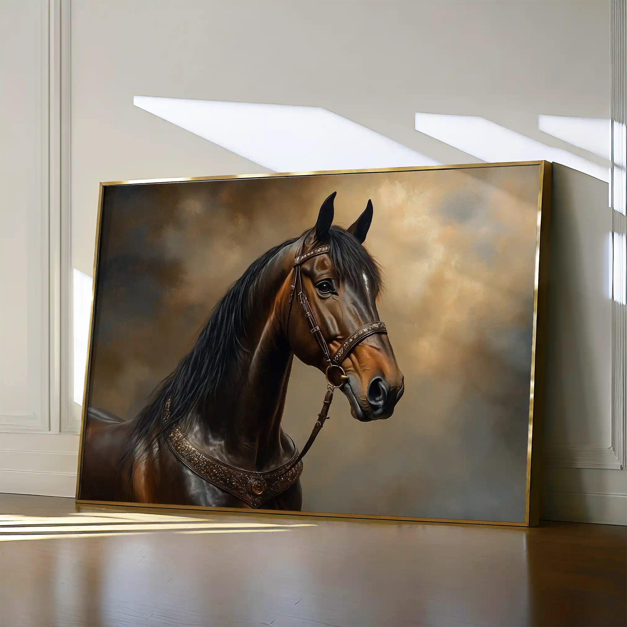 Horses 169 Canvas Art 60 x 40 cm / Black