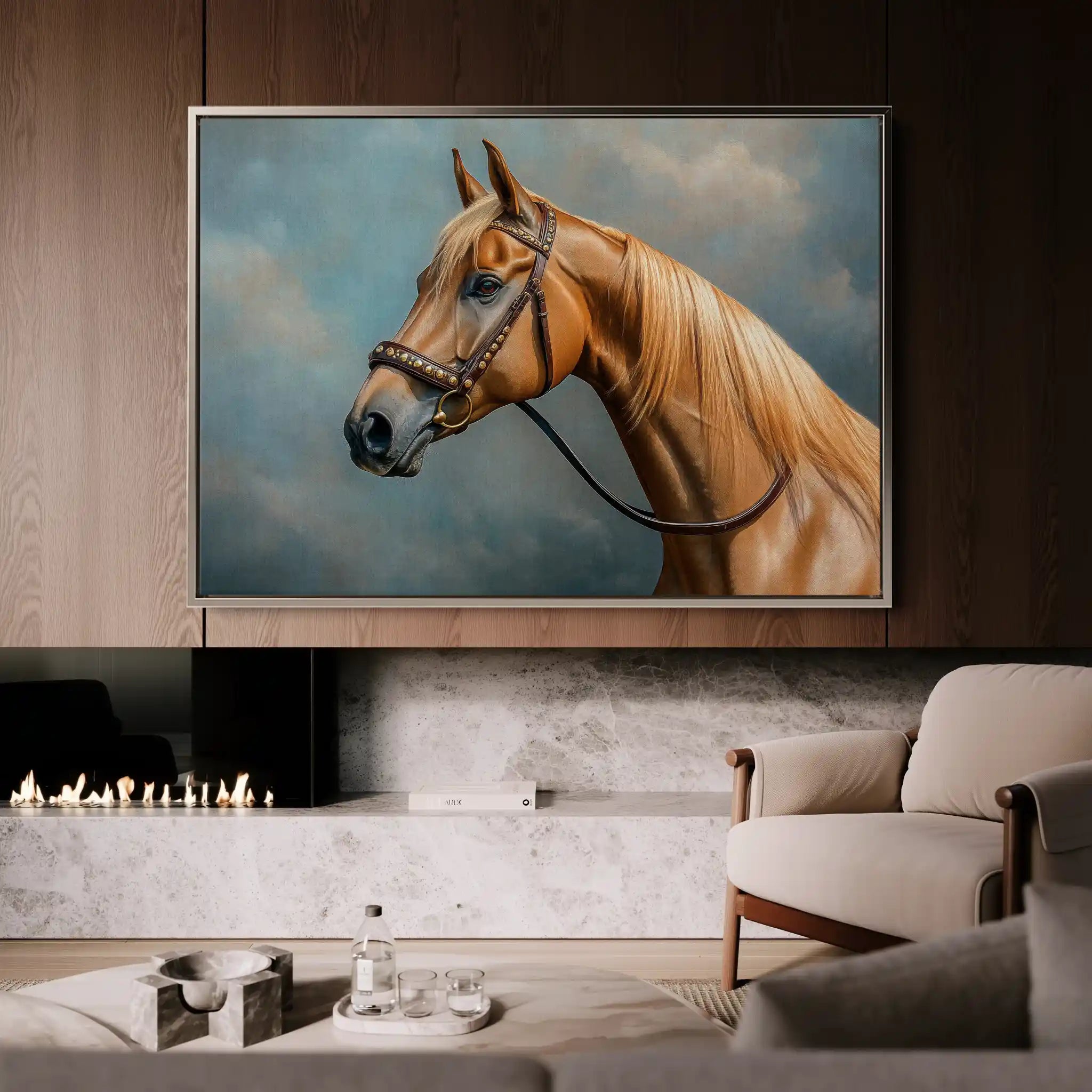 Horses 171 Canvas Art 60 x 40 cm / Black