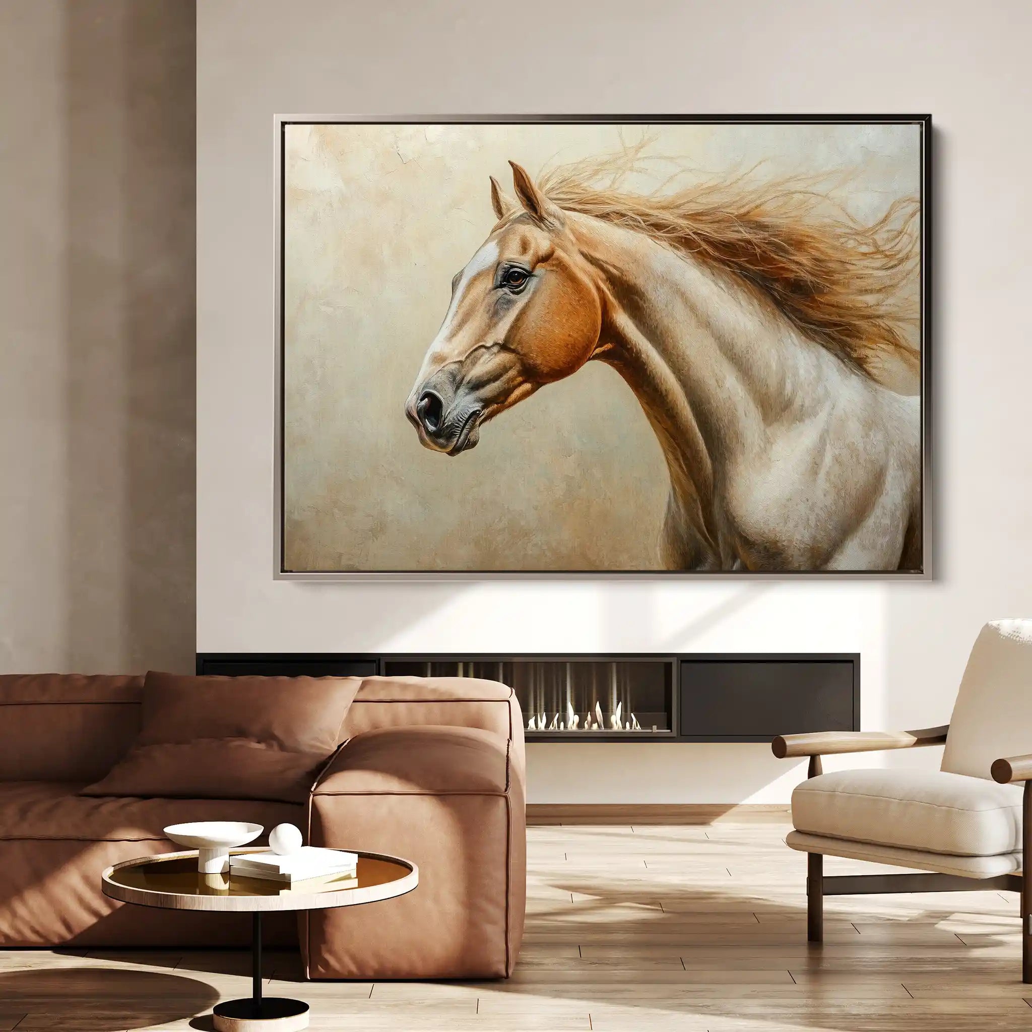 Horses 173 Canvas Art 60 x 40 cm / Black
