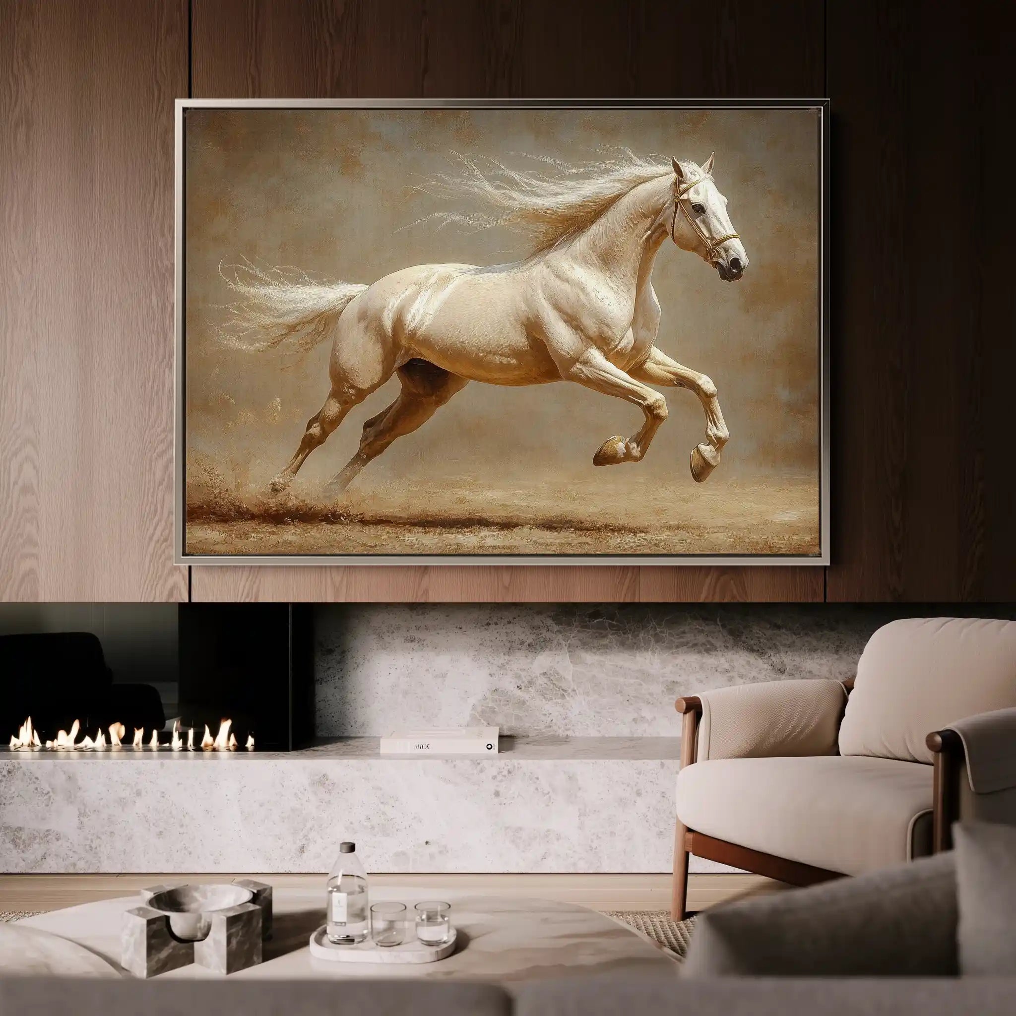 Horses 175 Canvas Art 60 x 40 cm / Black
