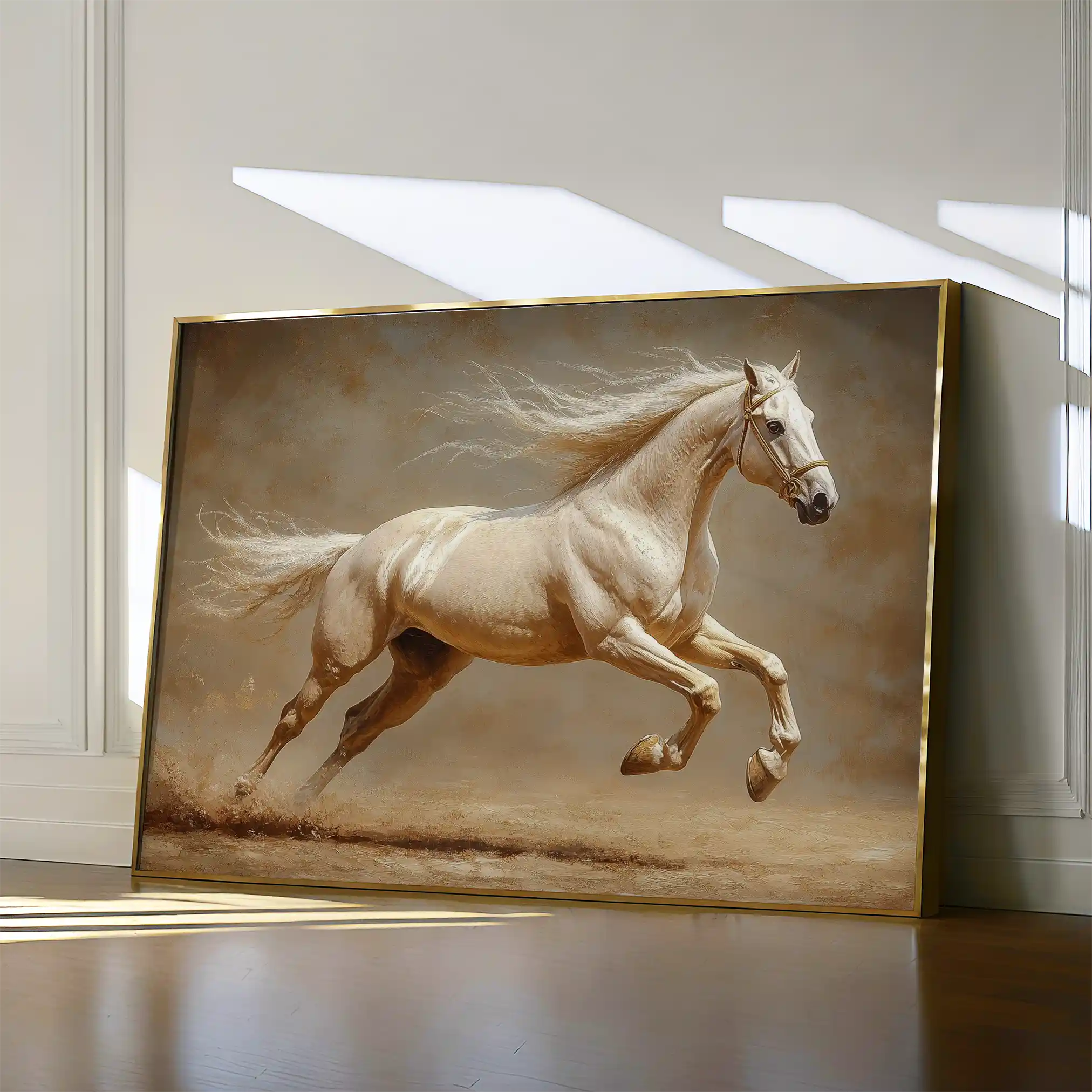 Horses 175 Canvas Art 60 x 40 cm / Black