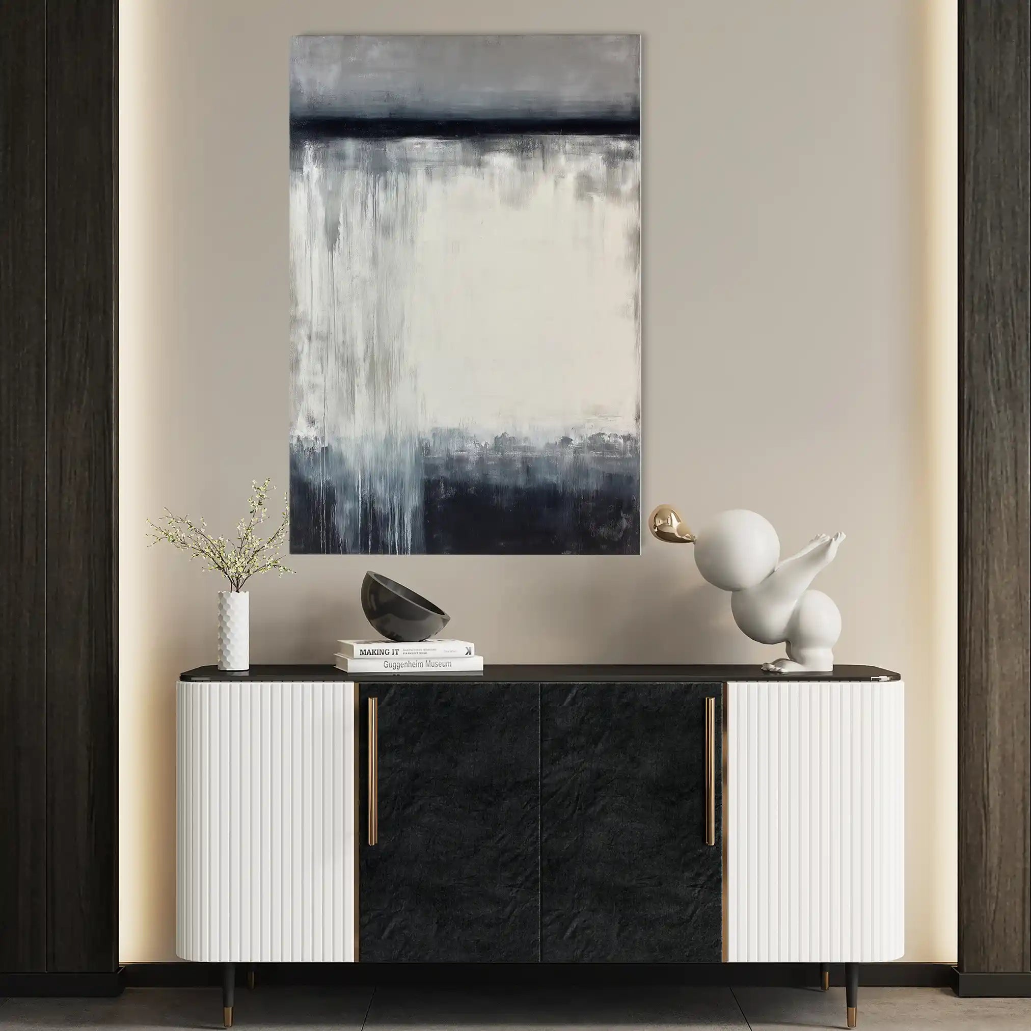 Abstract 1755 Canvas Art 60 x 40 cm / Black