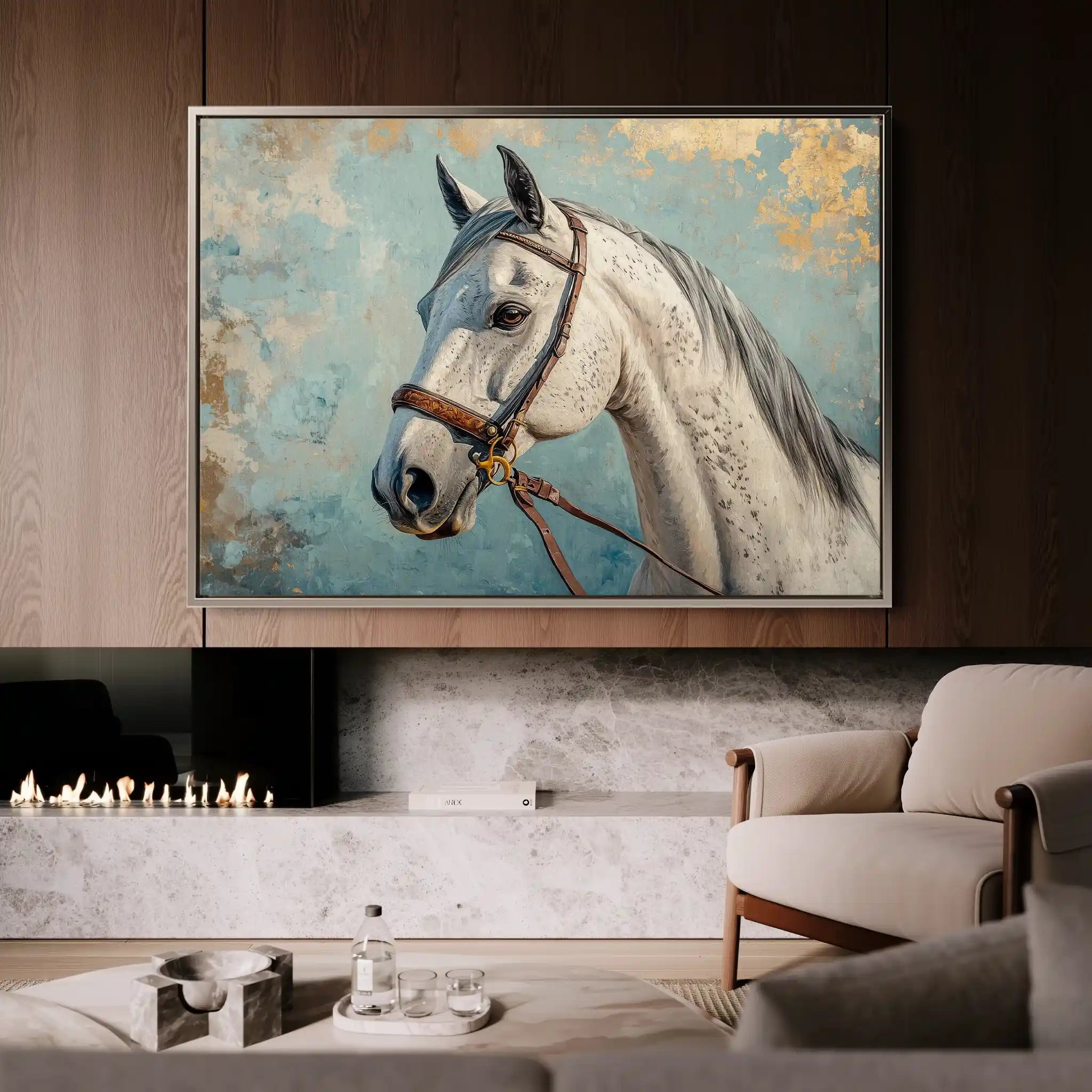 Horses 176 Canvas Art 60 x 40 cm / Black