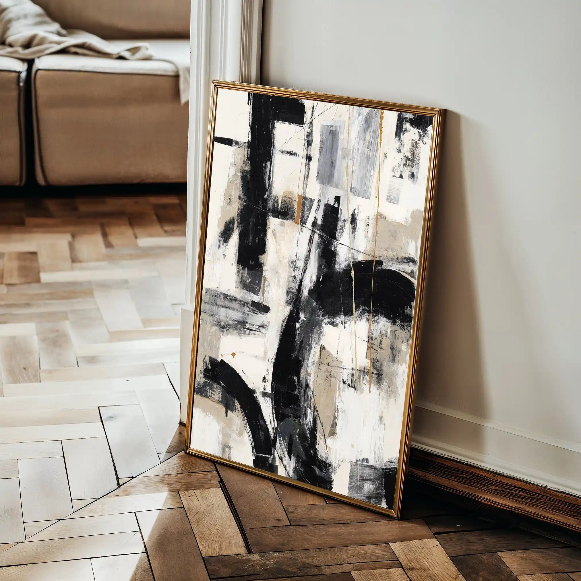 Abstract 1762 Canvas Art 60 x 40 cm / Black