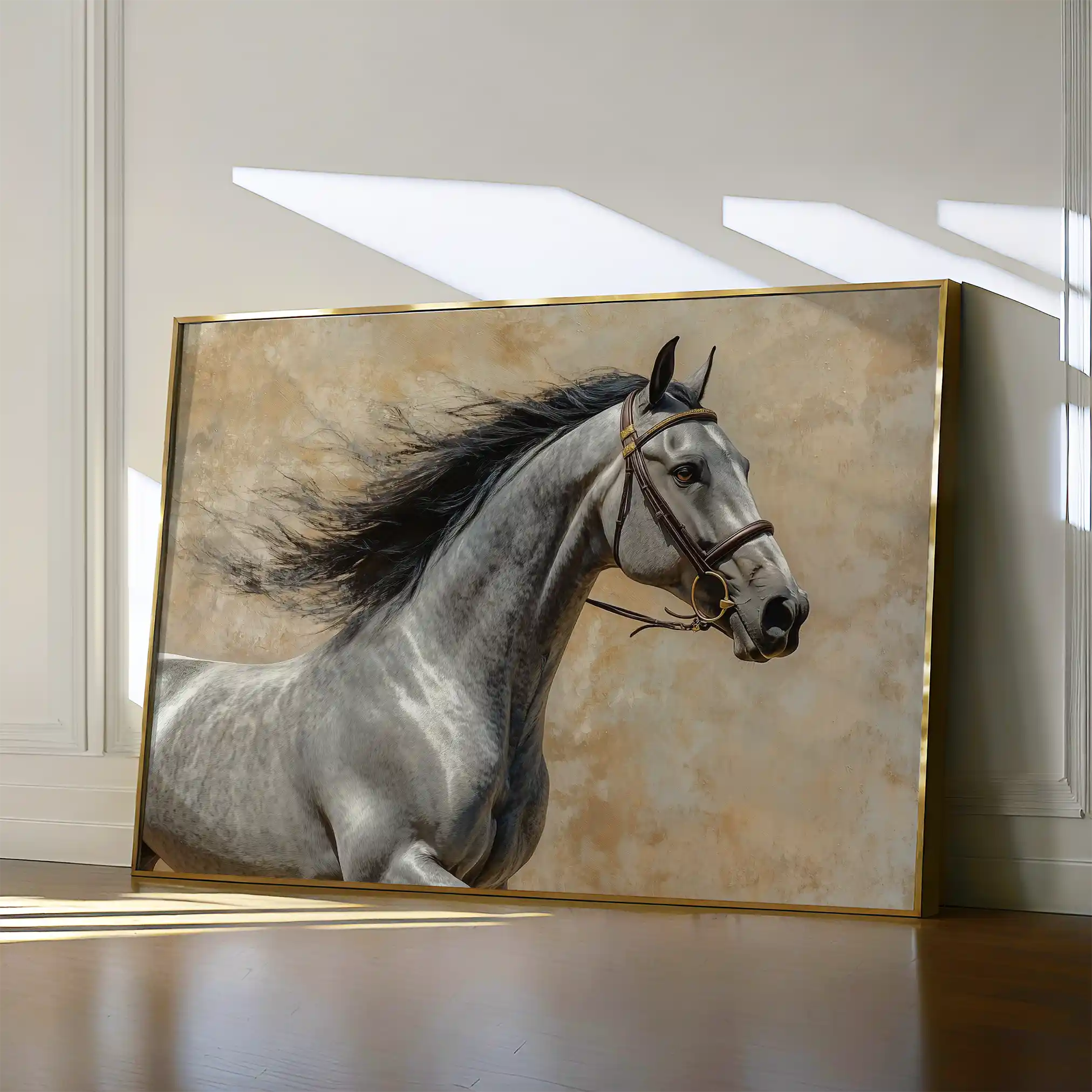 Horses 177 Canvas Art 60 x 40 cm / Black
