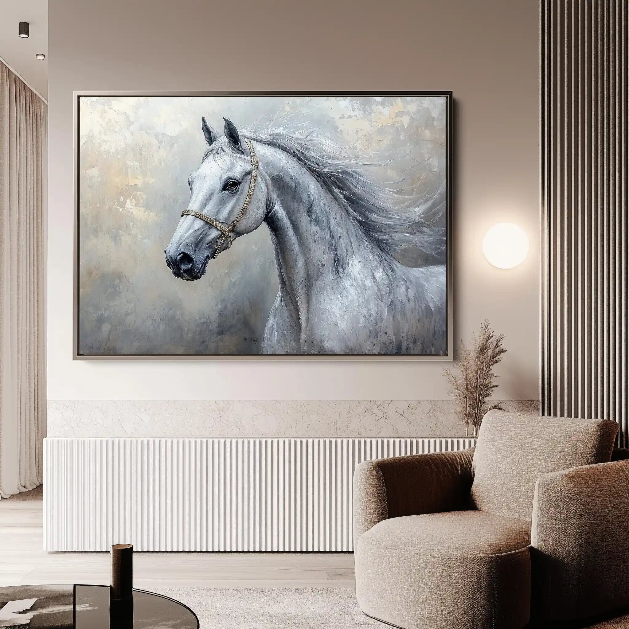 Horses 178 Canvas Art 60 x 40 cm / Black