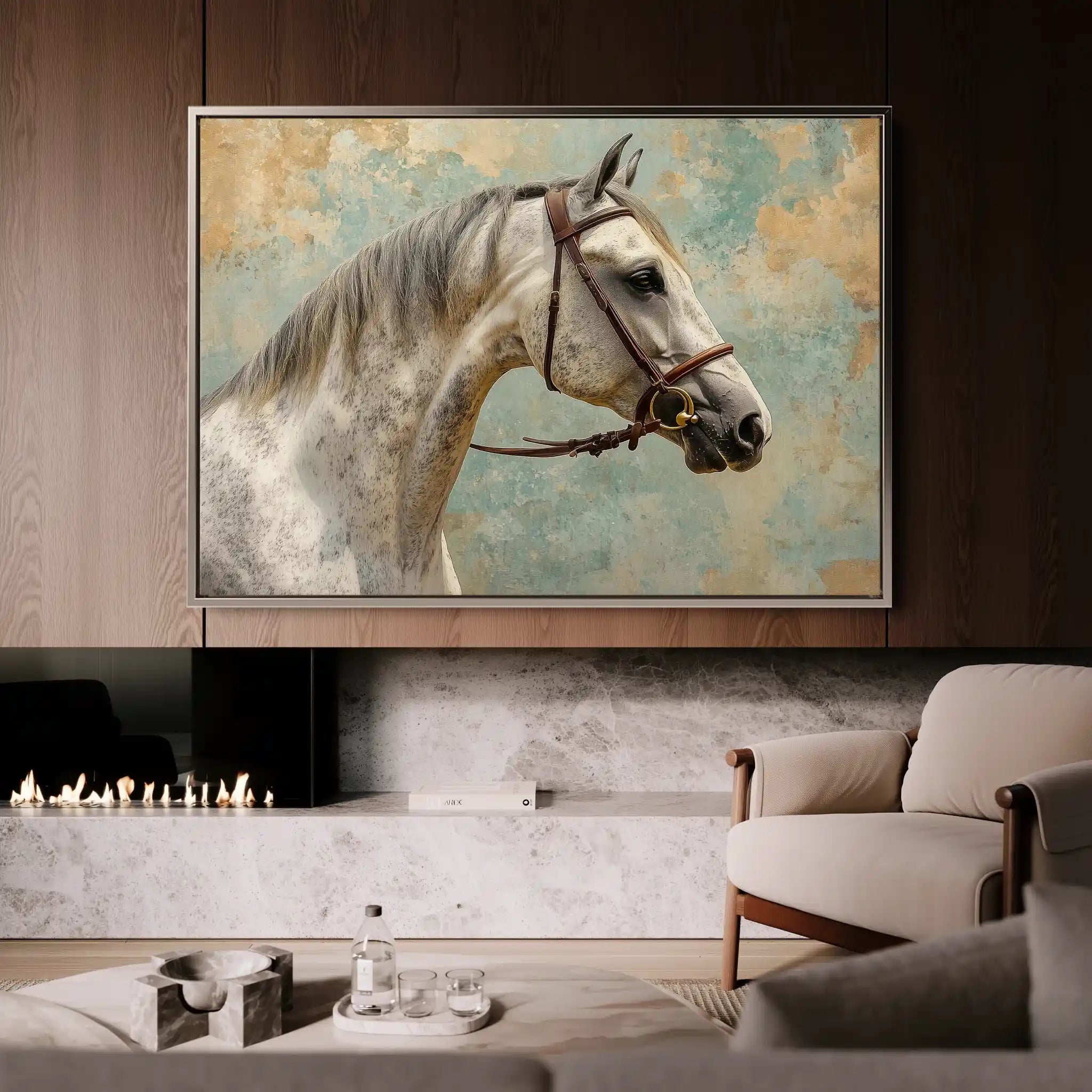 Horses 180 Canvas Art 60 x 40 cm / Black