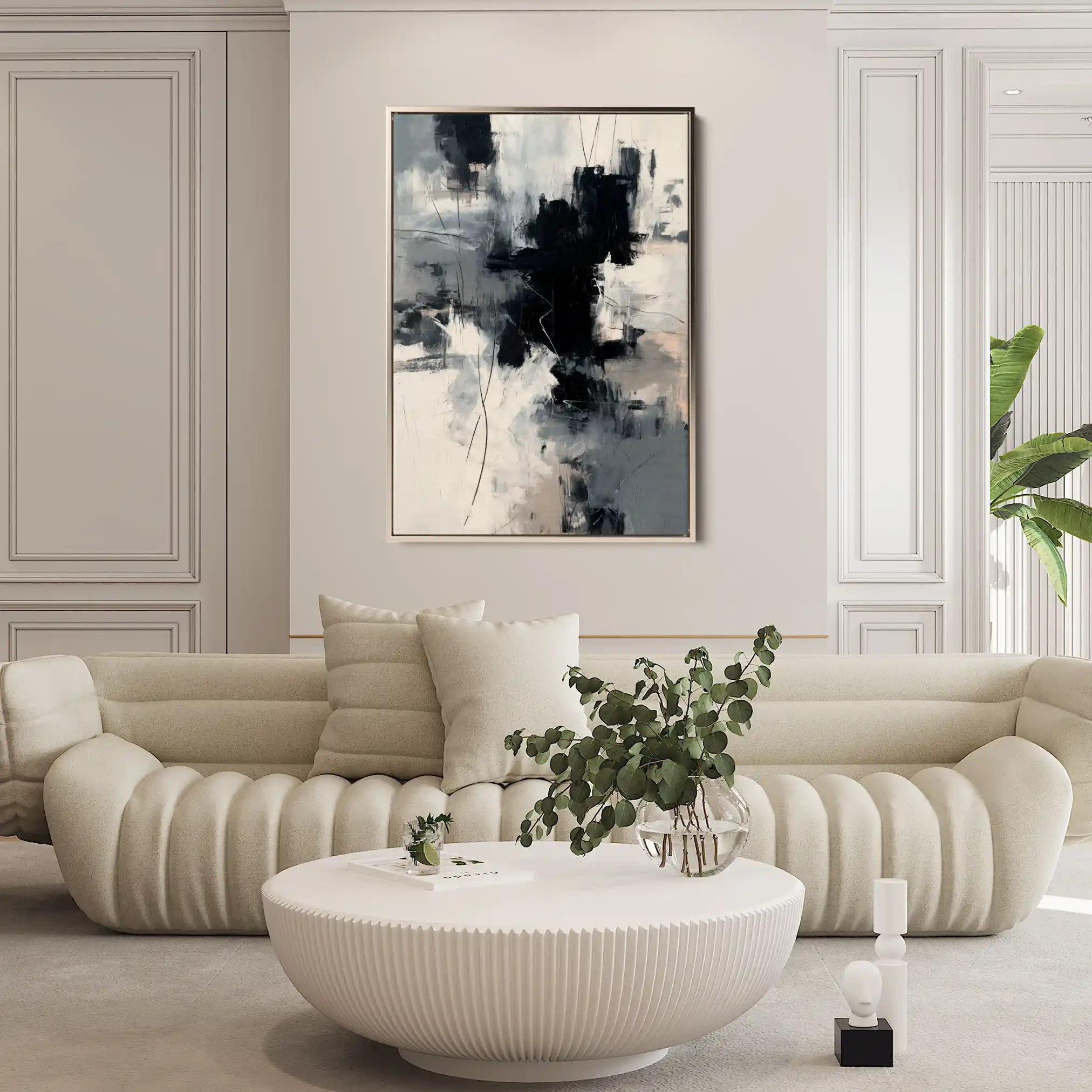 Abstract 1859 Canvas Art 60 x 40 cm / Black