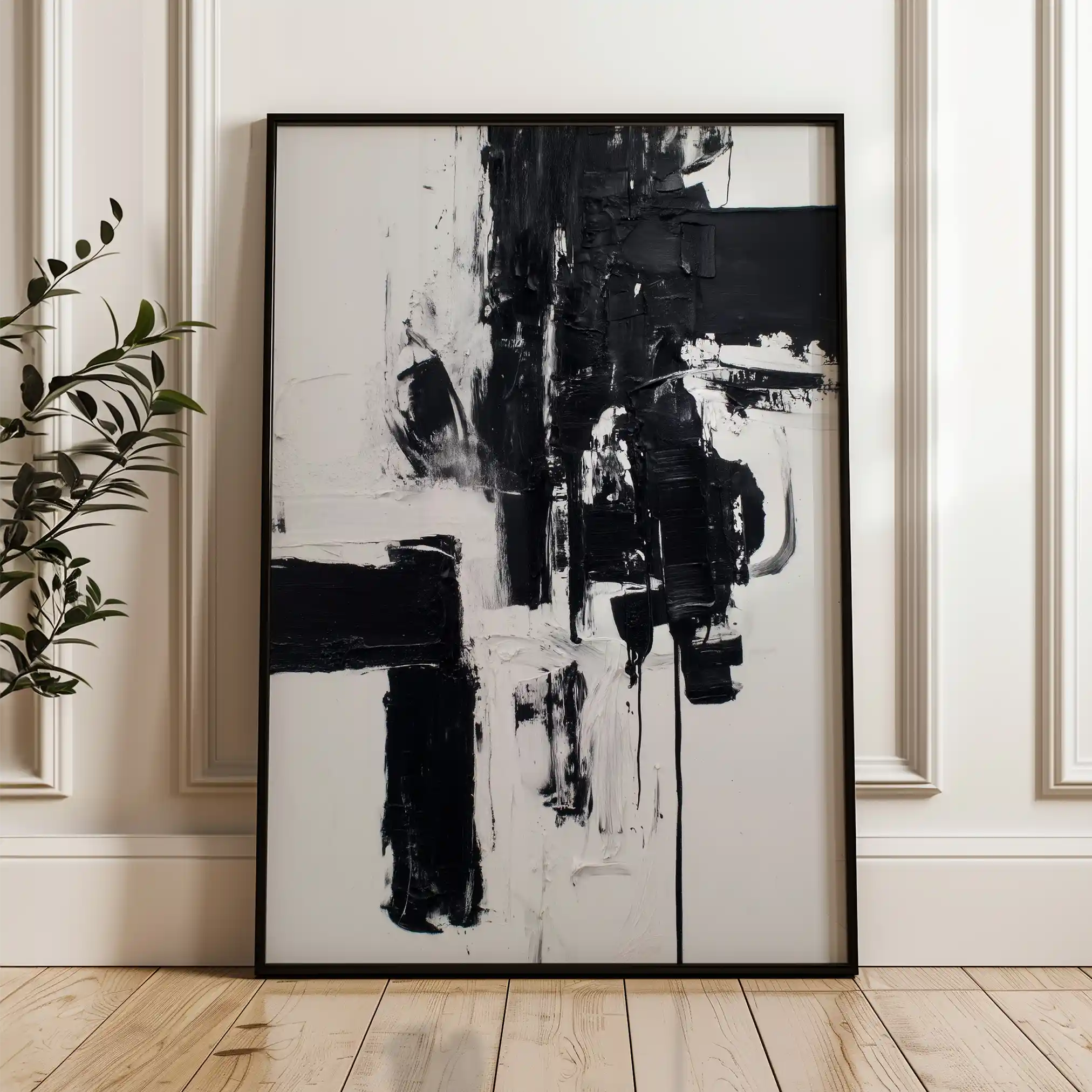 Abstract 1864 Canvas Art 60 x 40 cm / Black
