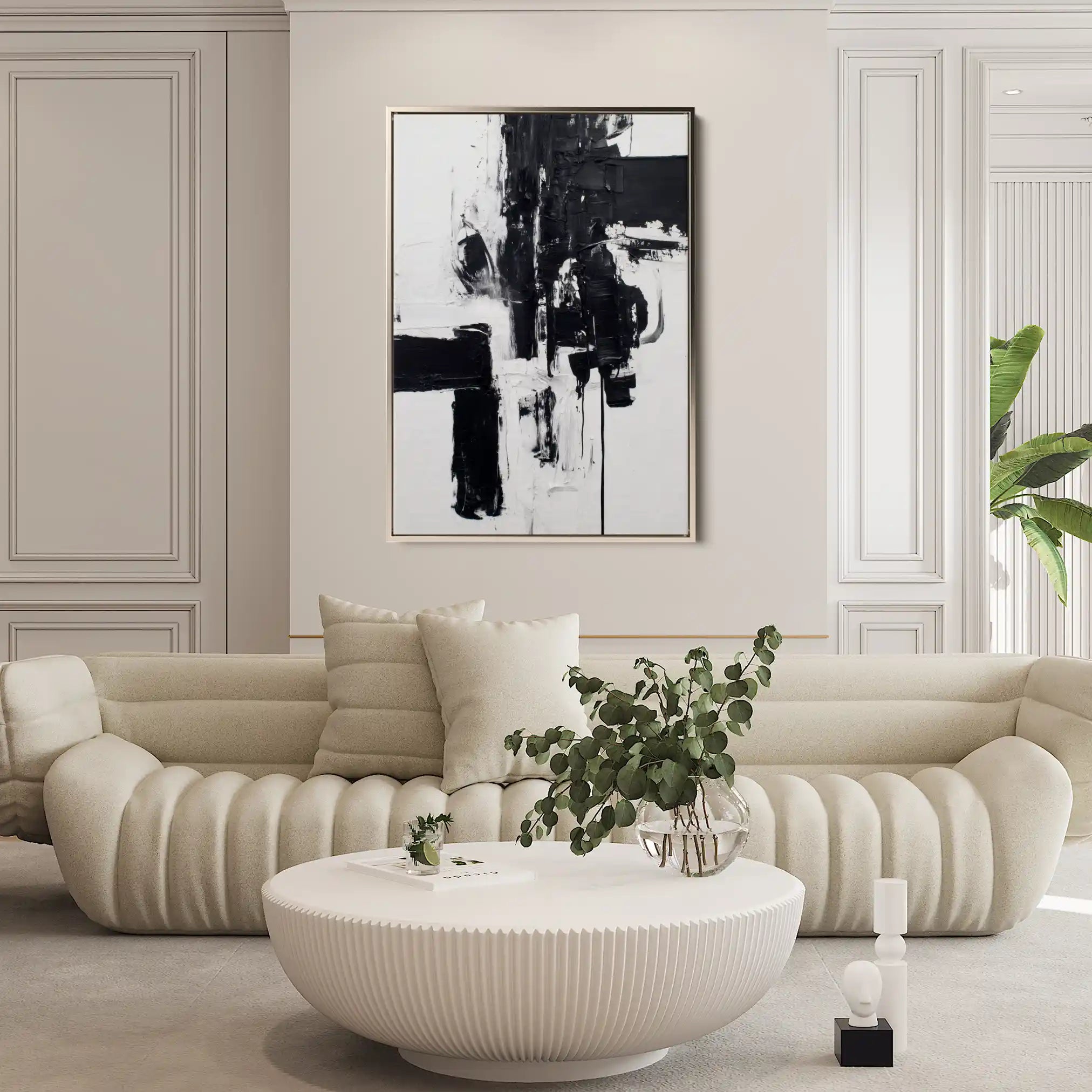 Abstract 1864 Canvas Art 60 x 40 cm / Black