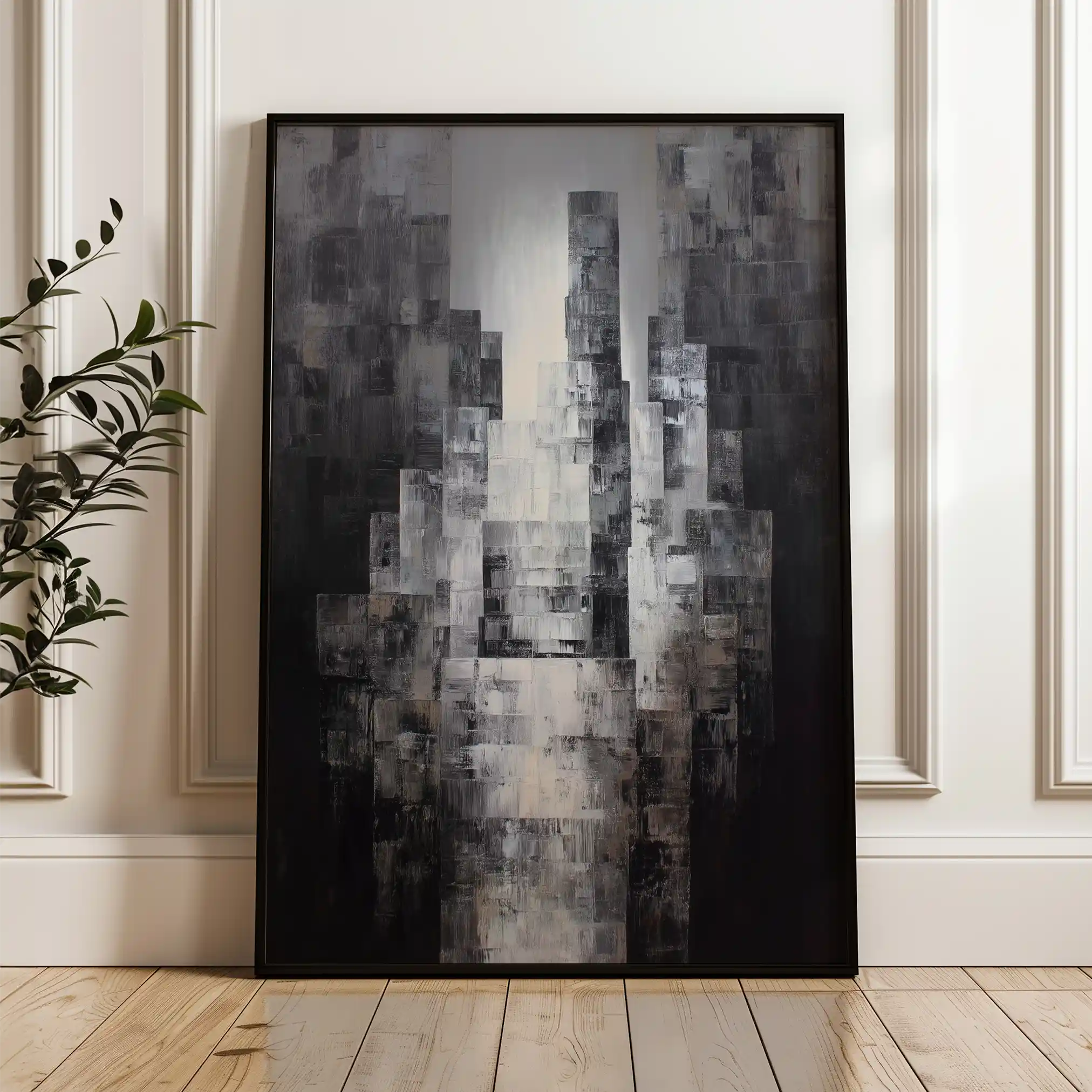 Abstract 1874 Canvas Art 60 x 40 cm / Black
