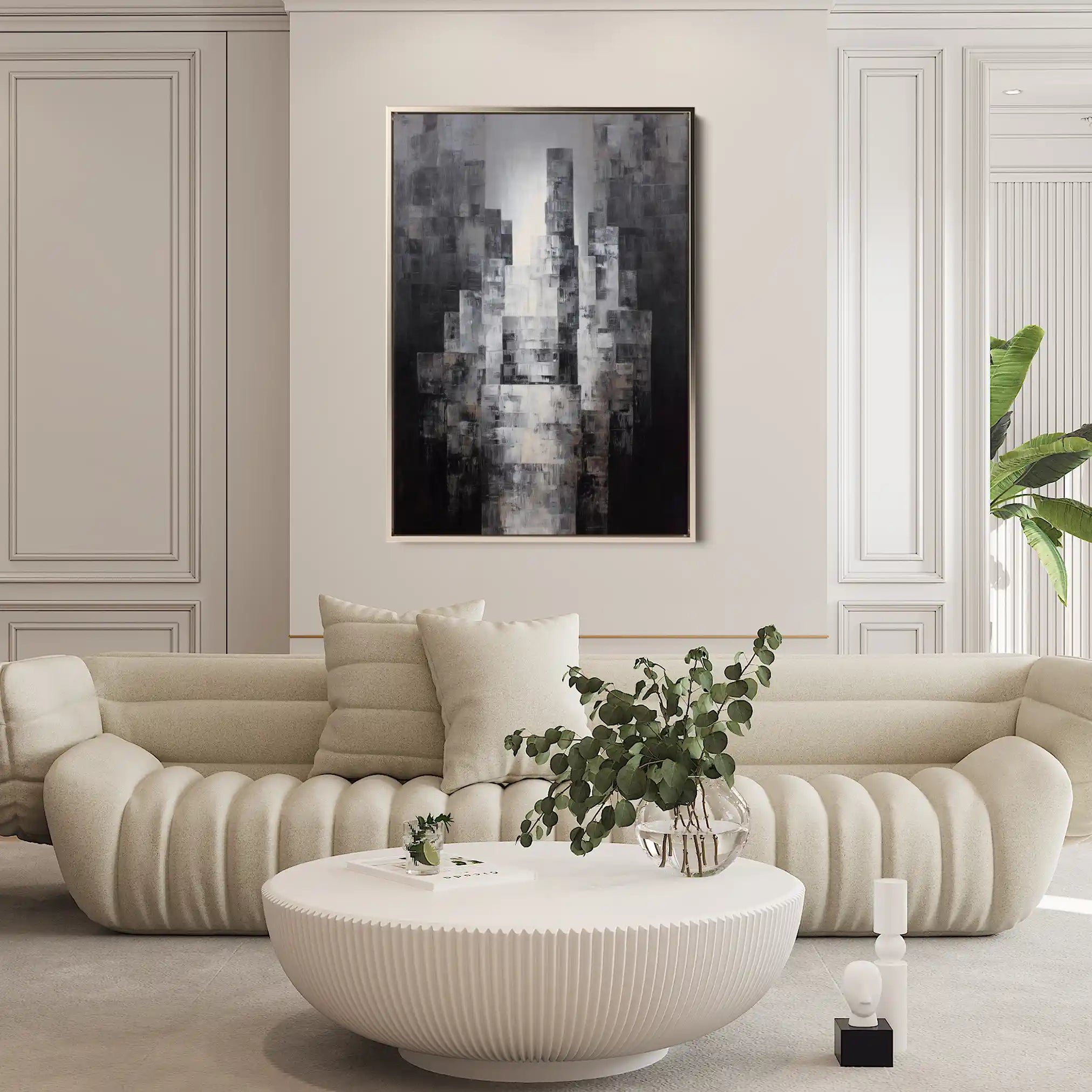 Abstract 1874 Canvas Art 60 x 40 cm / Black