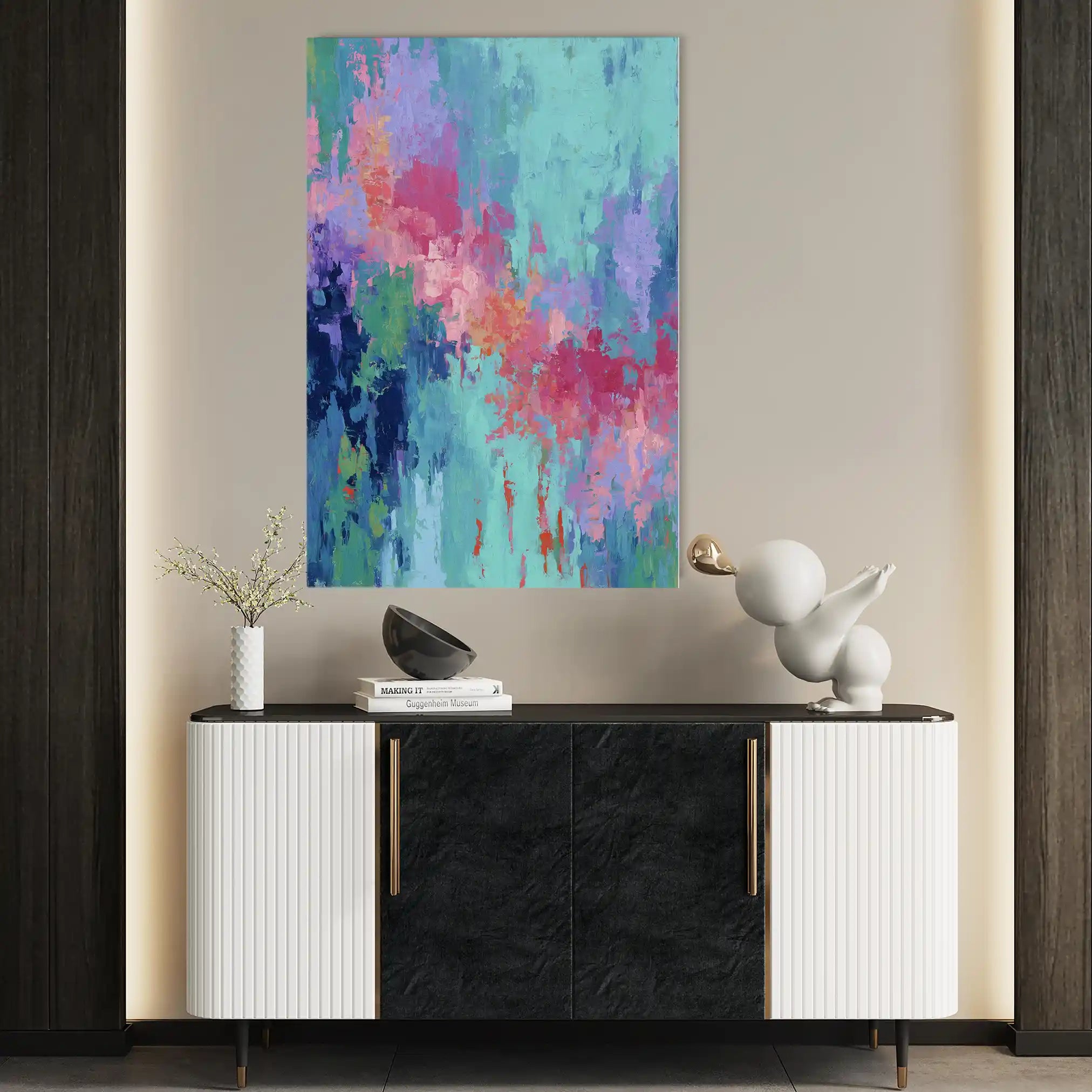 Abstract 1885 Canvas Art 60 x 40 cm / Black