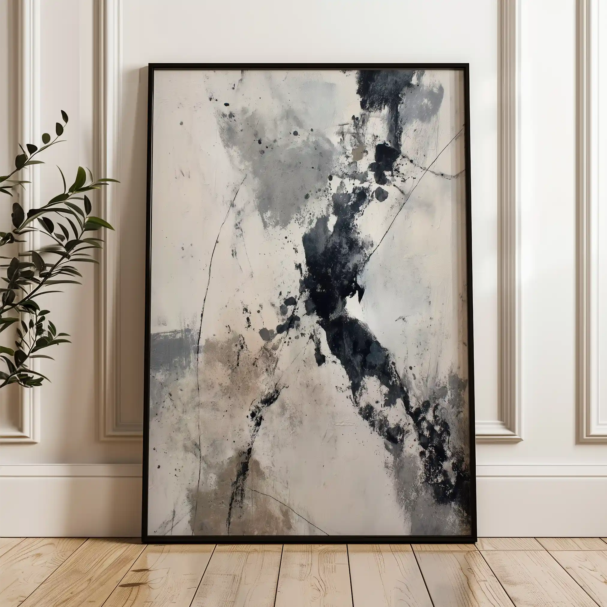 Abstract 1893 Canvas Art 60 x 40 cm / Black
