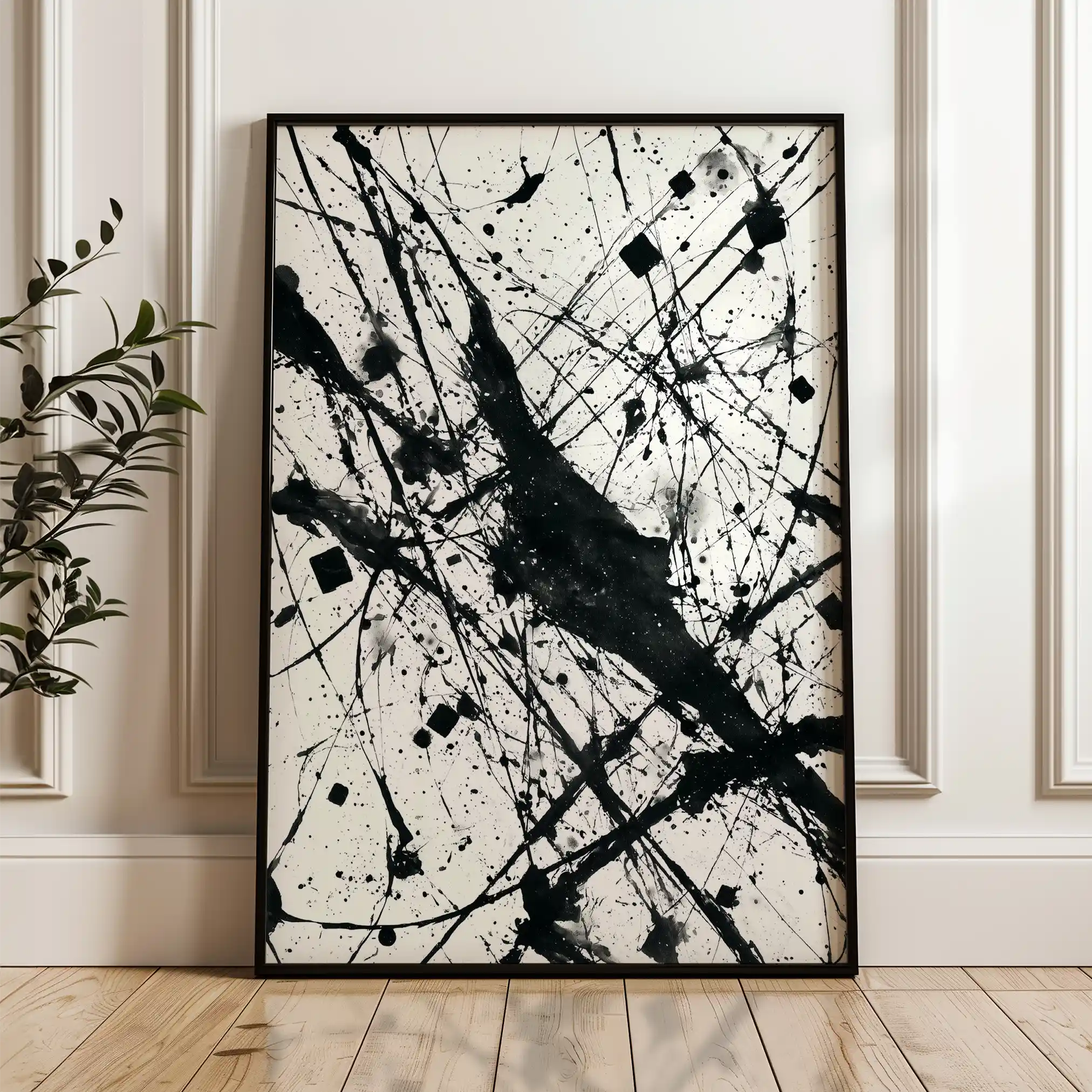 Abstract 1899 Canvas Art 60 x 40 cm / Black