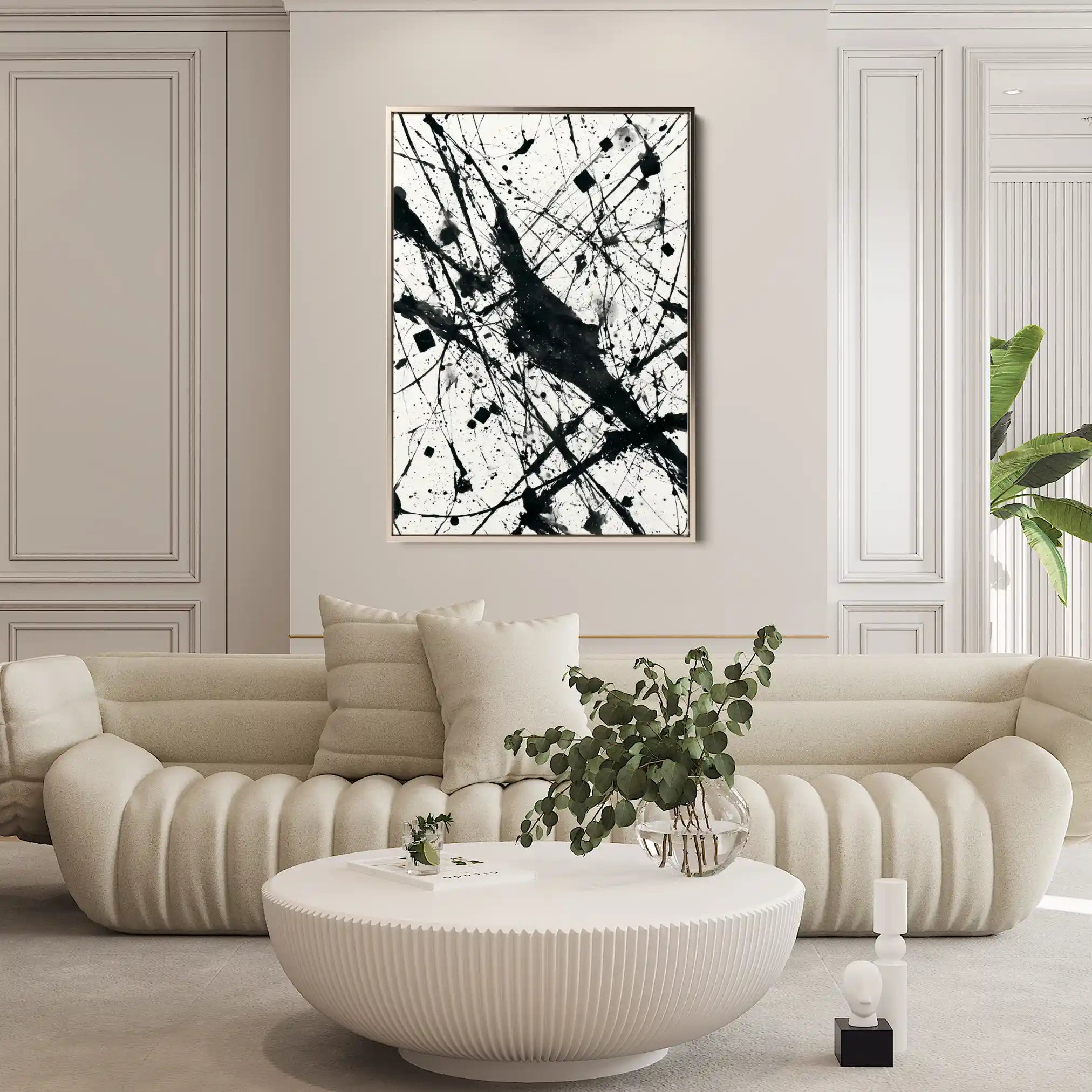 Abstract 1899 Canvas Art 60 x 40 cm / Black