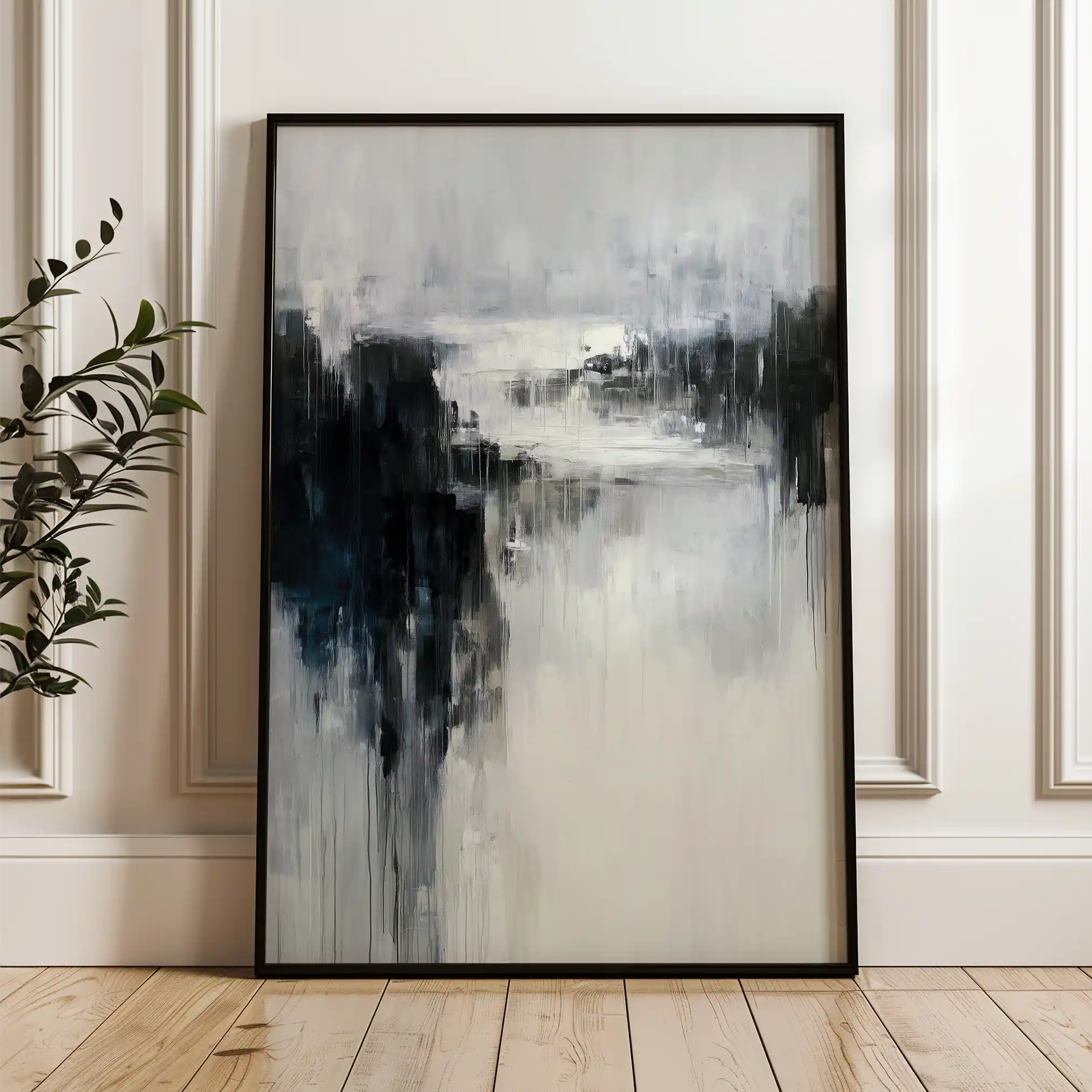Abstract 1901 Canvas Art 60 x 40 cm / Black