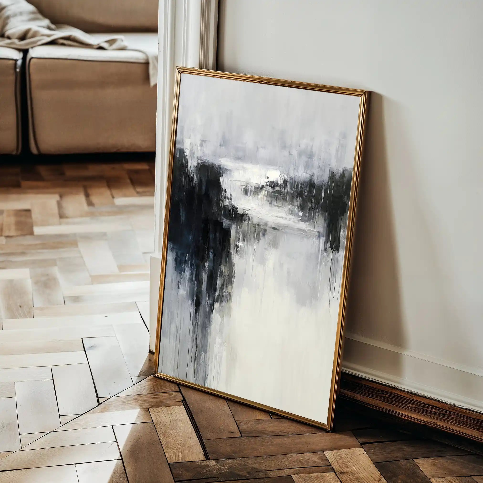 Abstract 1901 Canvas Art 60 x 40 cm / Black