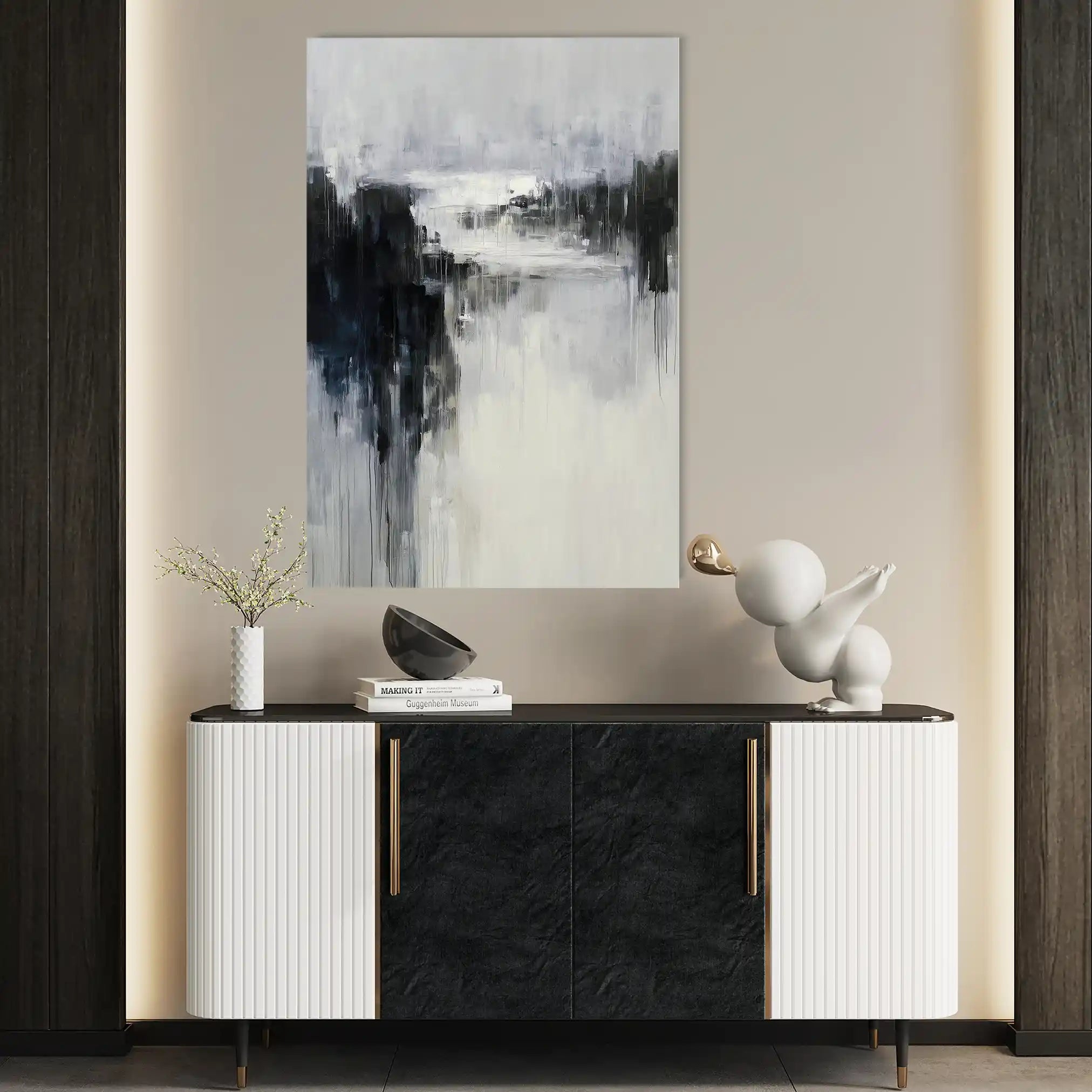 Abstract 1901 Canvas Art 60 x 40 cm / Black