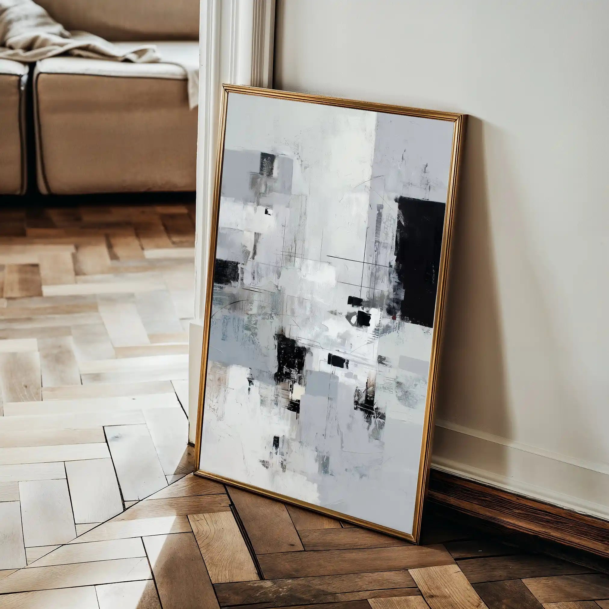 Abstract 1906 Canvas Art 60 x 40 cm / Black