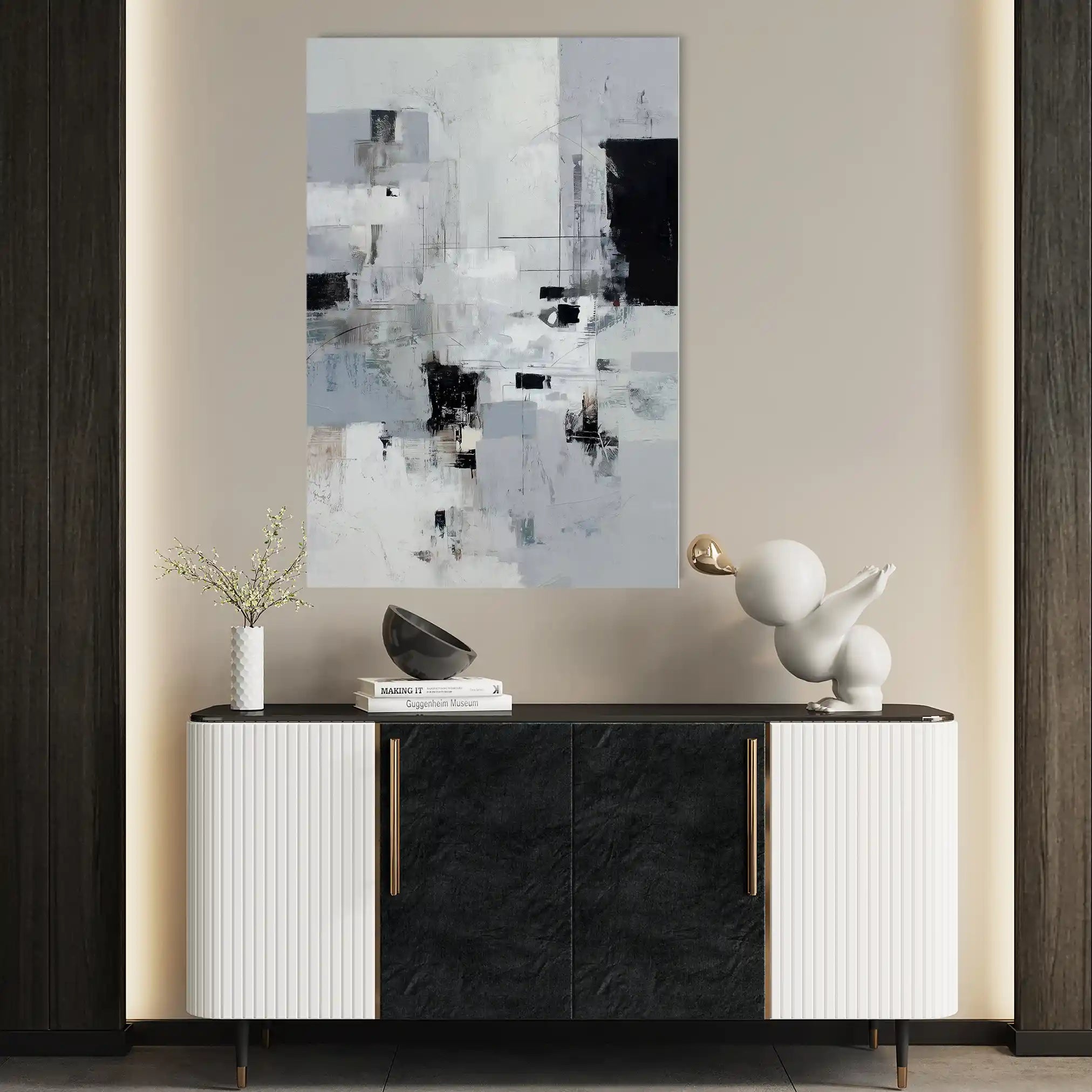 Abstract 1906 Canvas Art 60 x 40 cm / Black