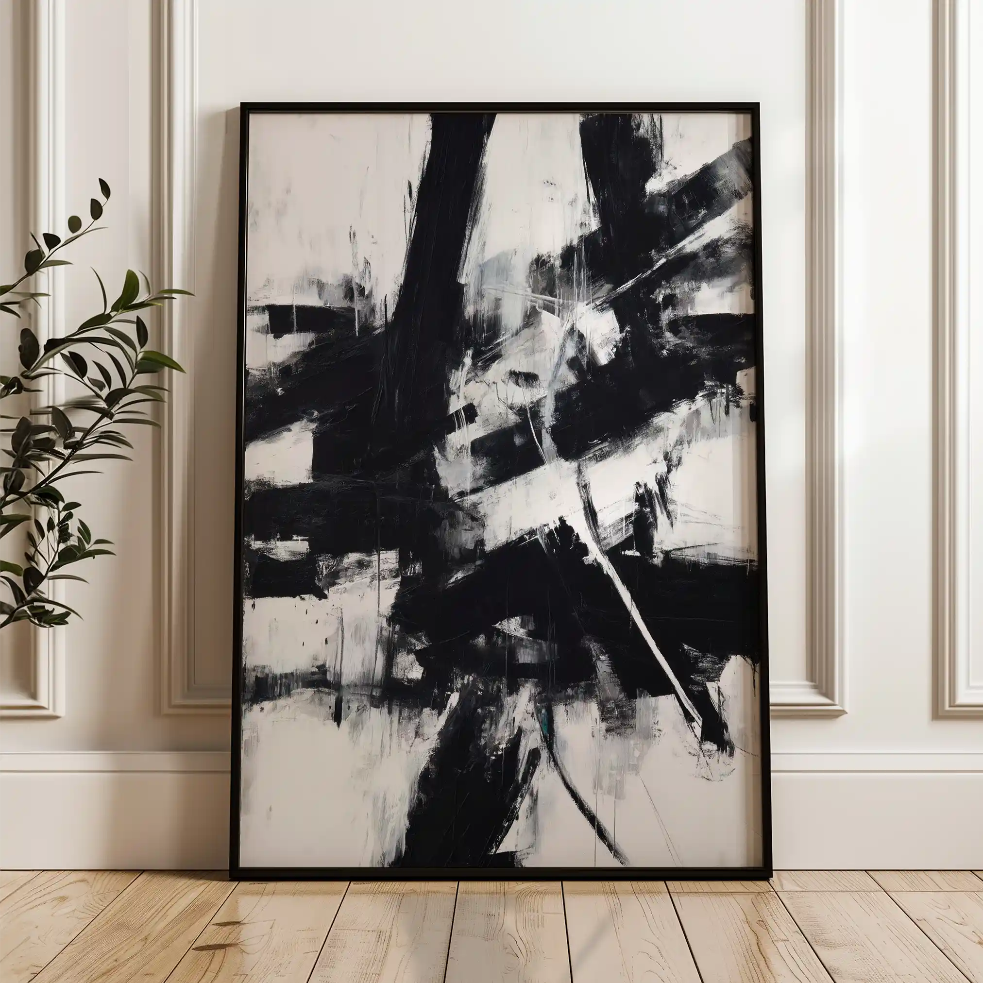 Abstract 1910 Canvas Art 60 x 40 cm / Black