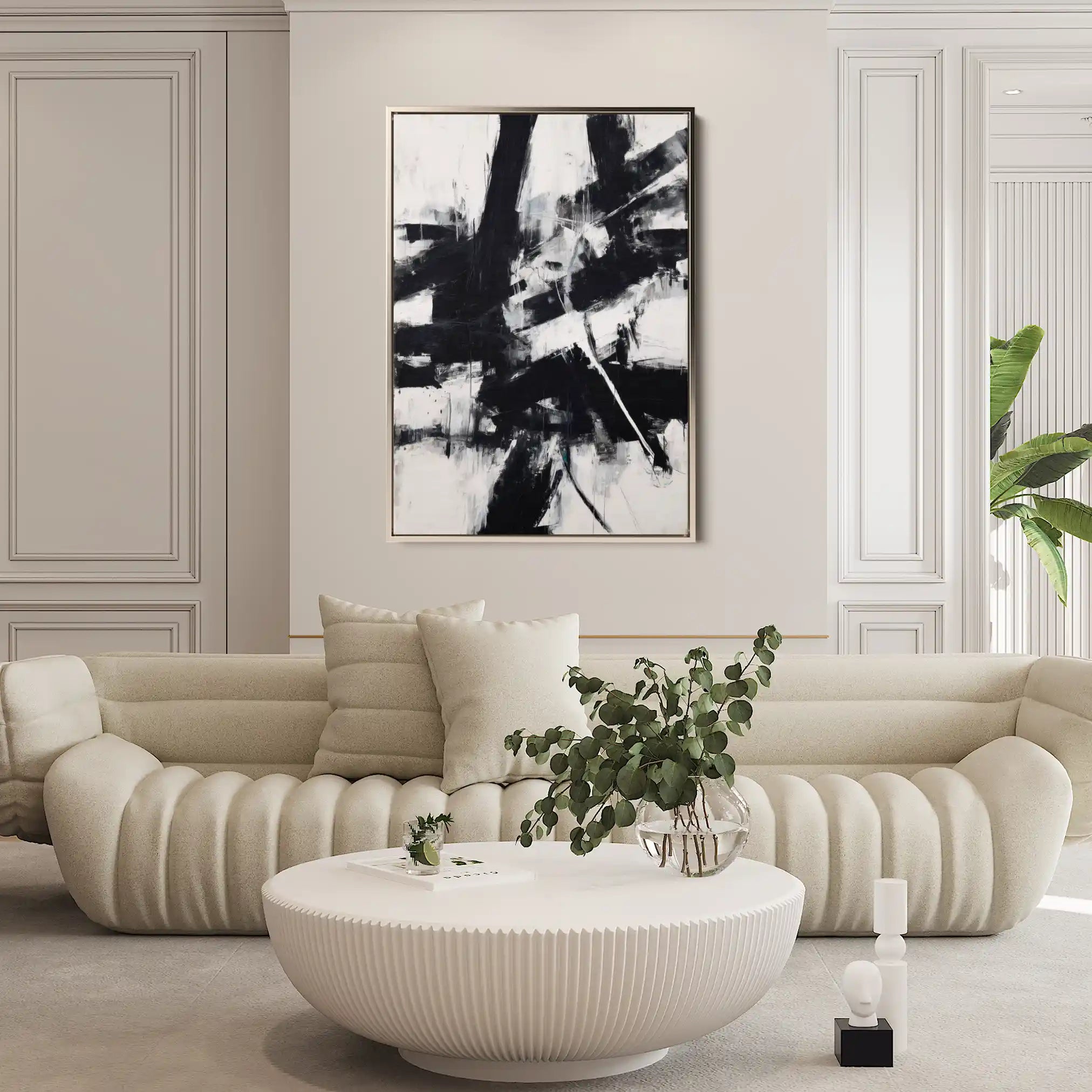 Abstract 1910 Canvas Art 60 x 40 cm / Black