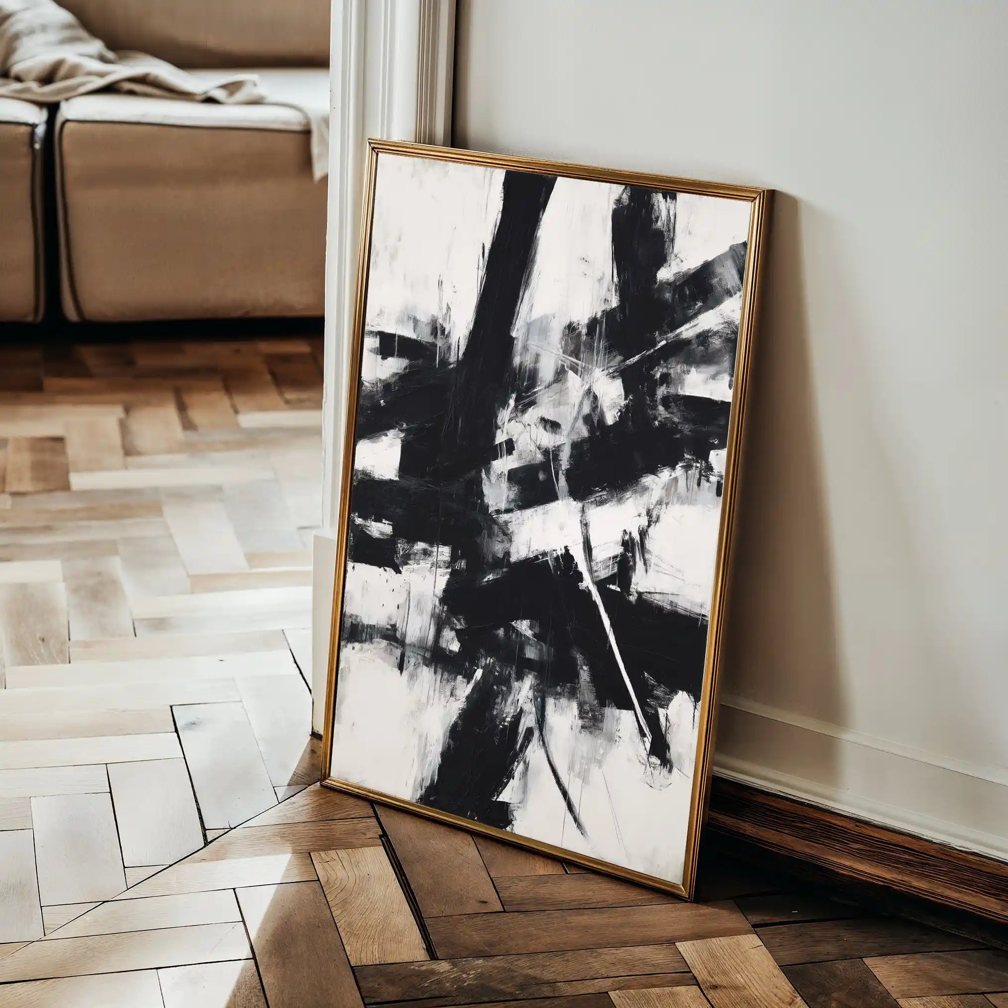 Abstract 1910 Canvas Art 60 x 40 cm / Black