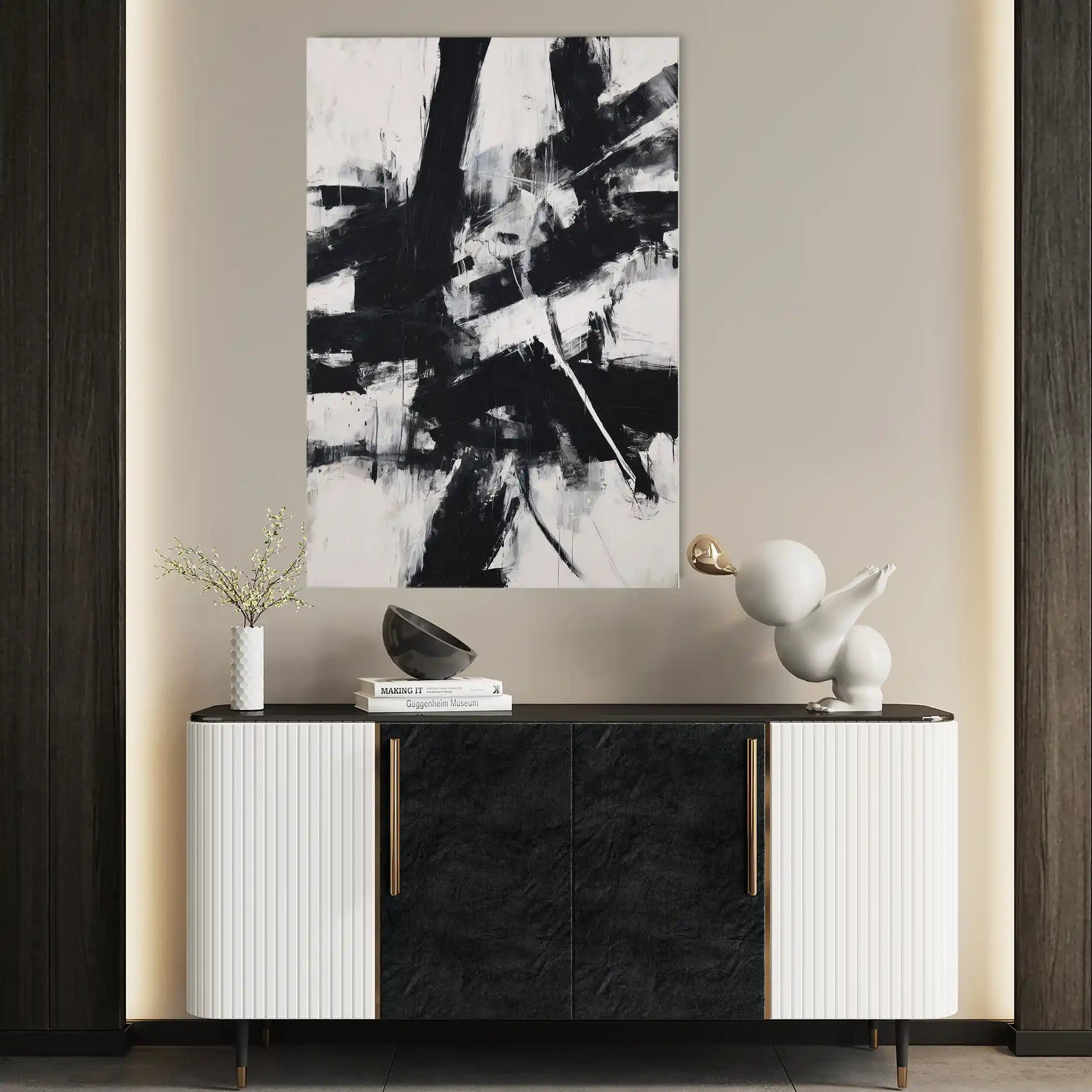 Abstract 1910 Canvas Art 60 x 40 cm / Black