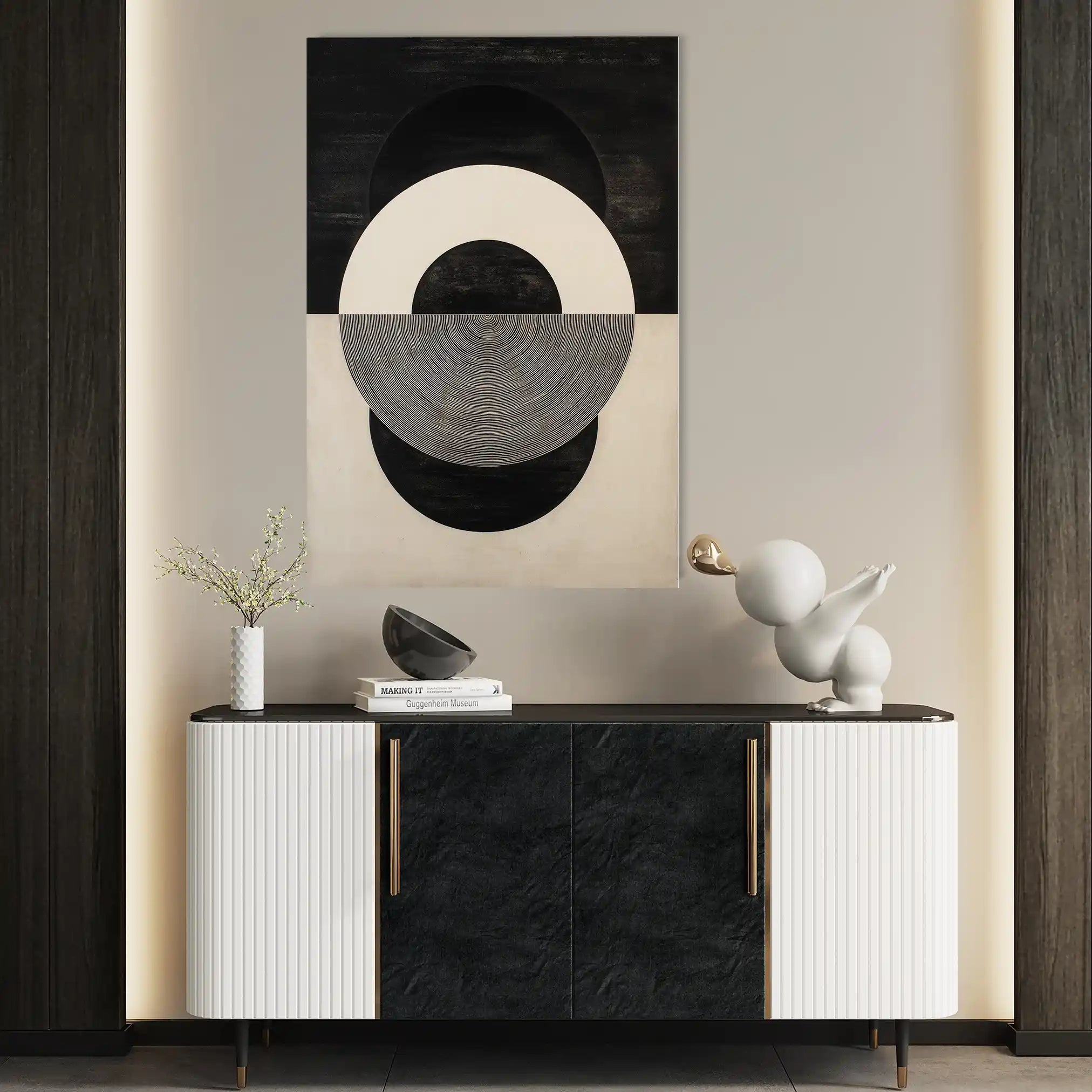 Abstract 1930 Canvas Art 60 x 40 cm / Black