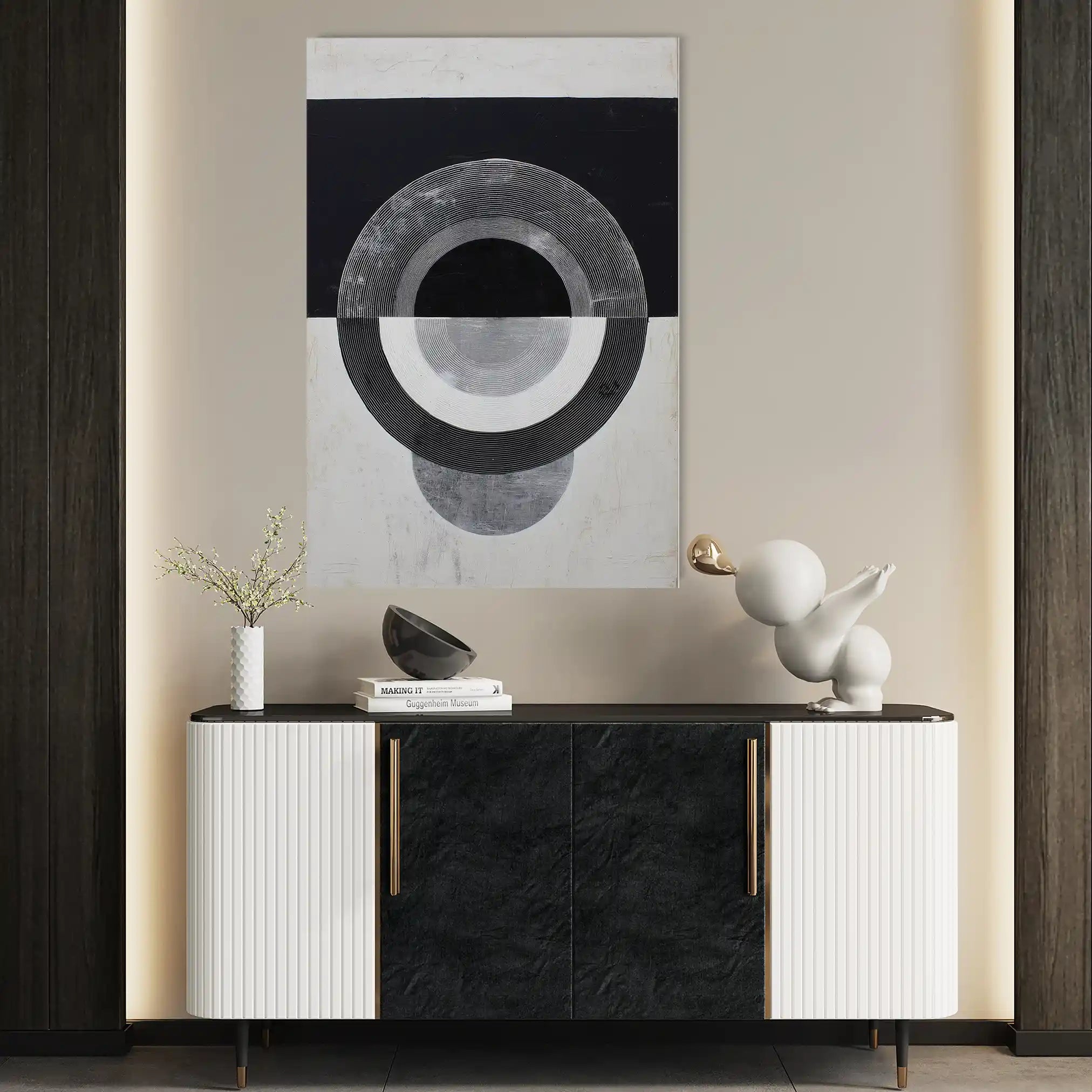 Abstract 1931 Canvas Art 60 x 40 cm / Black