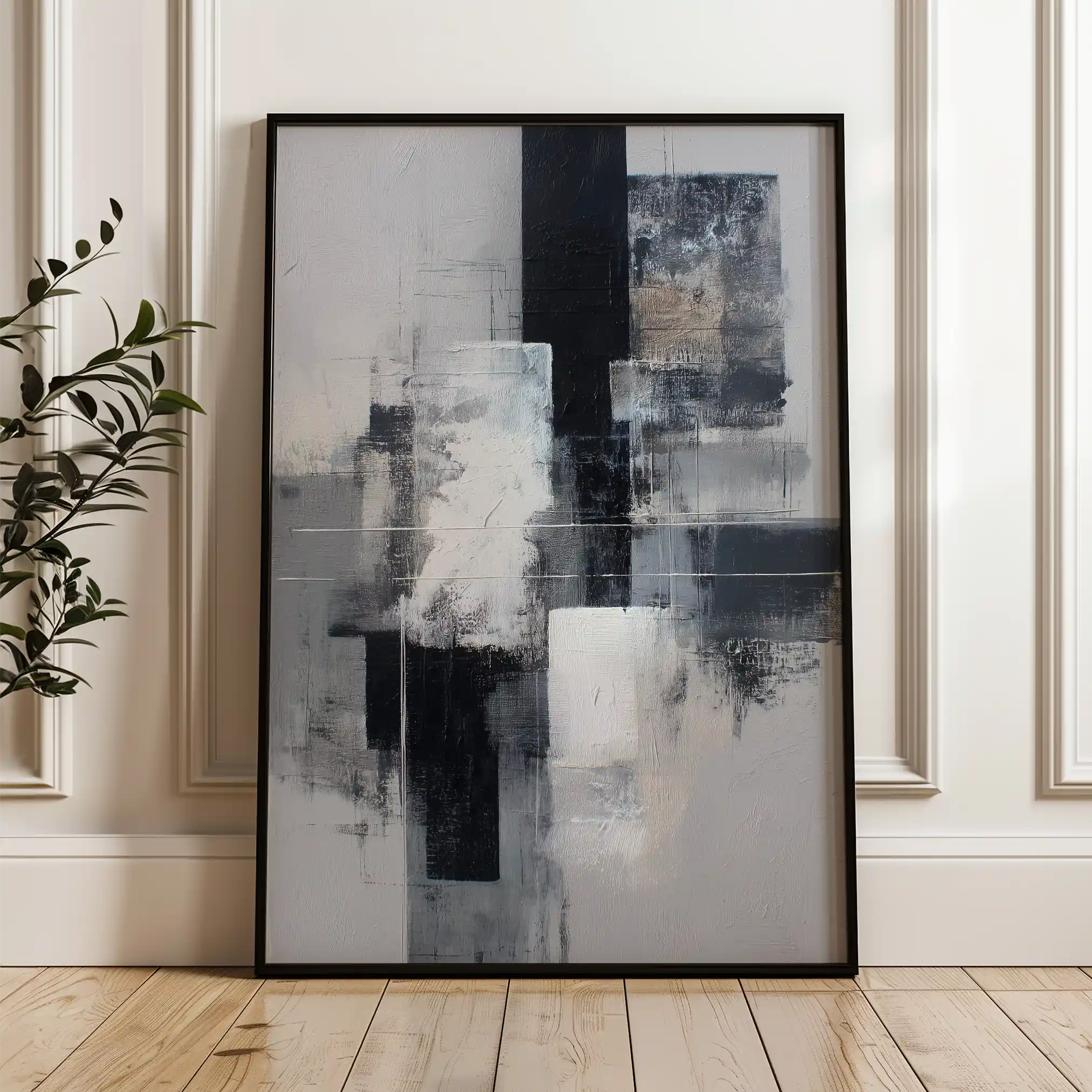 Abstract 1932 Canvas Art 60 x 40 cm / Black