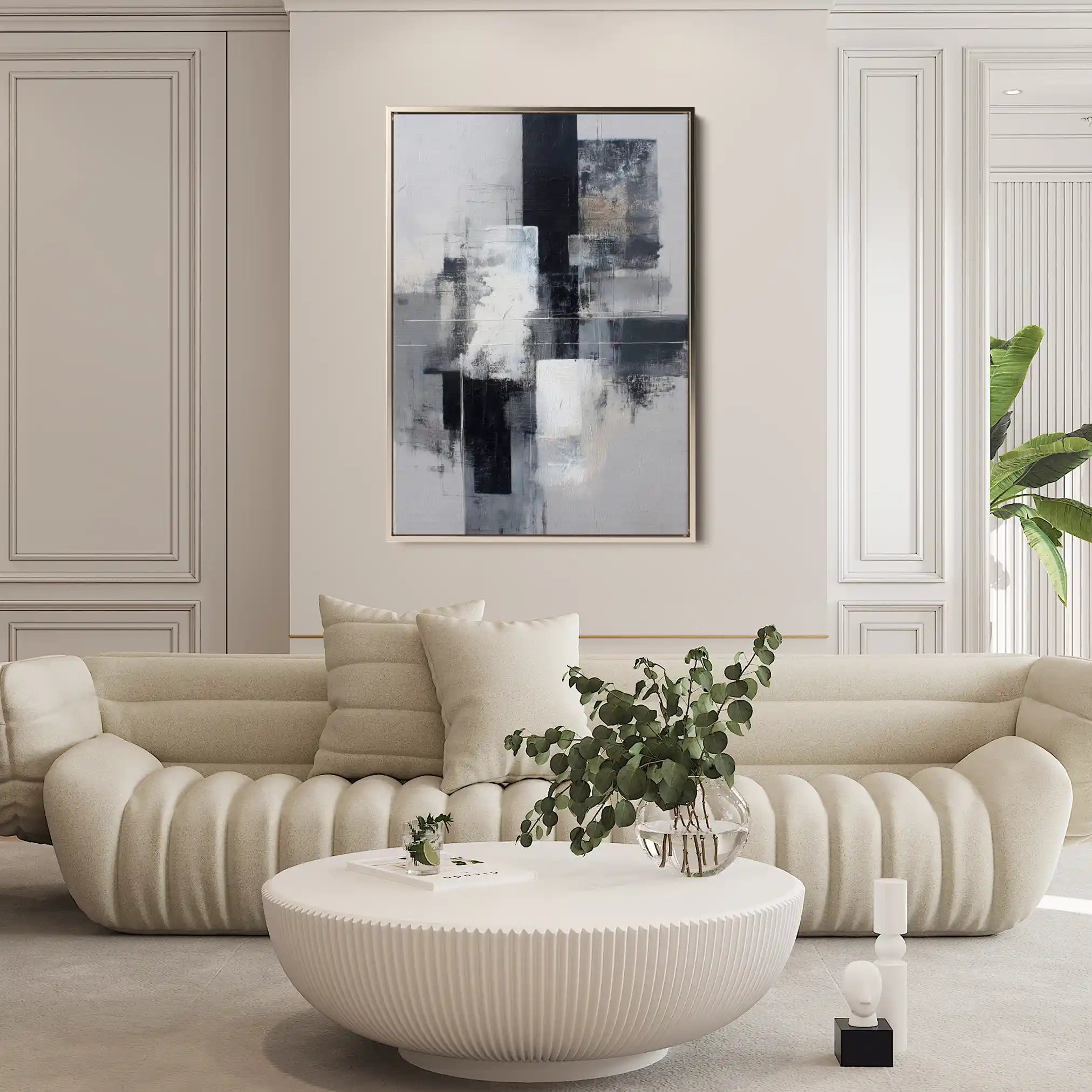 Abstract 1932 Canvas Art 60 x 40 cm / Black
