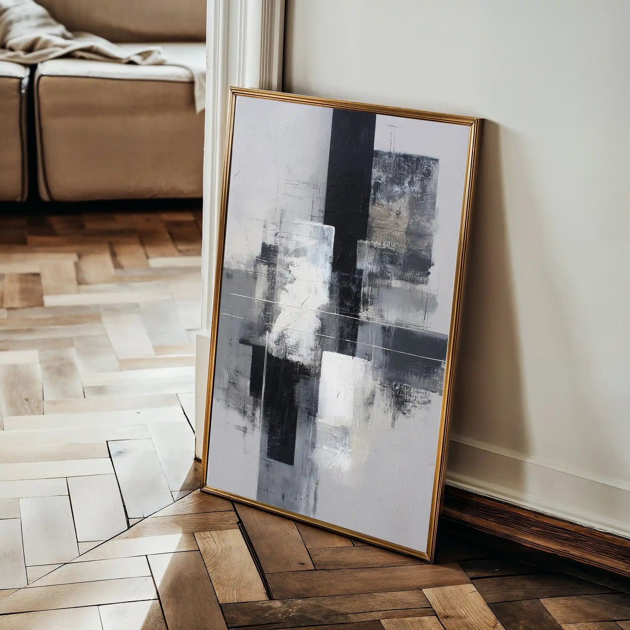Abstract 1932 Canvas Art 60 x 40 cm / Black