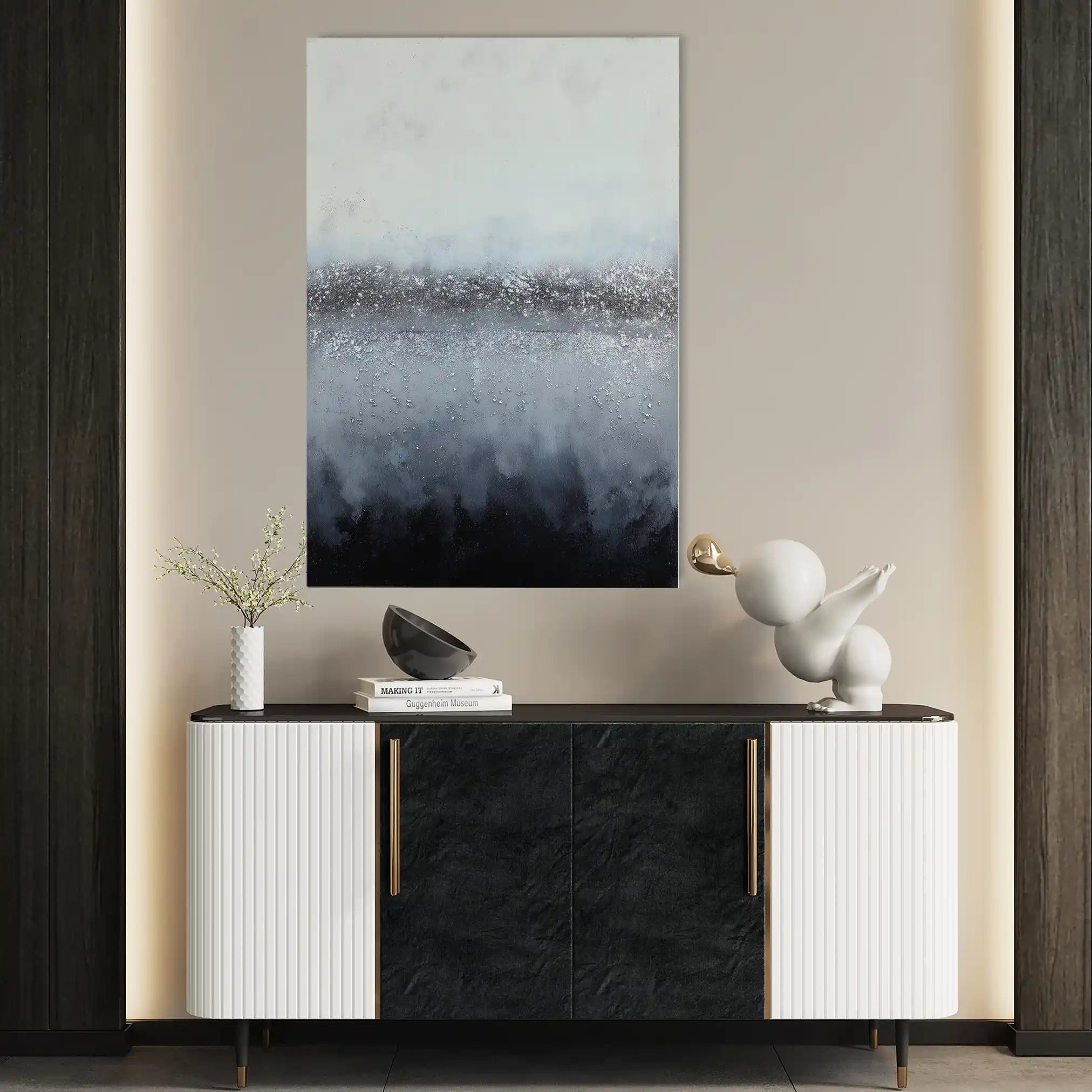 Abstract 1992 Canvas Art 60 x 40 cm / Black