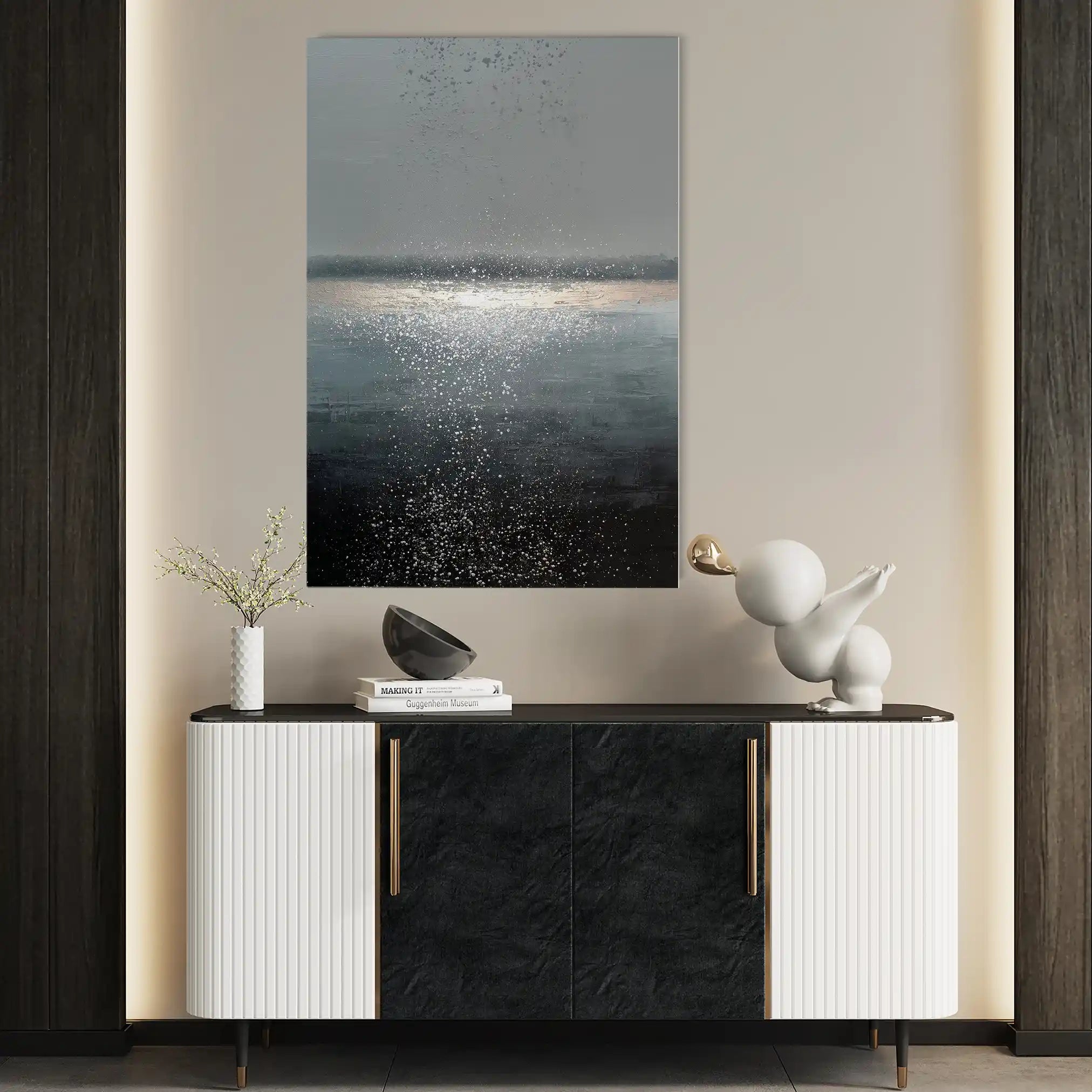 Abstract 2032 Canvas Art 60 x 40 cm / Black