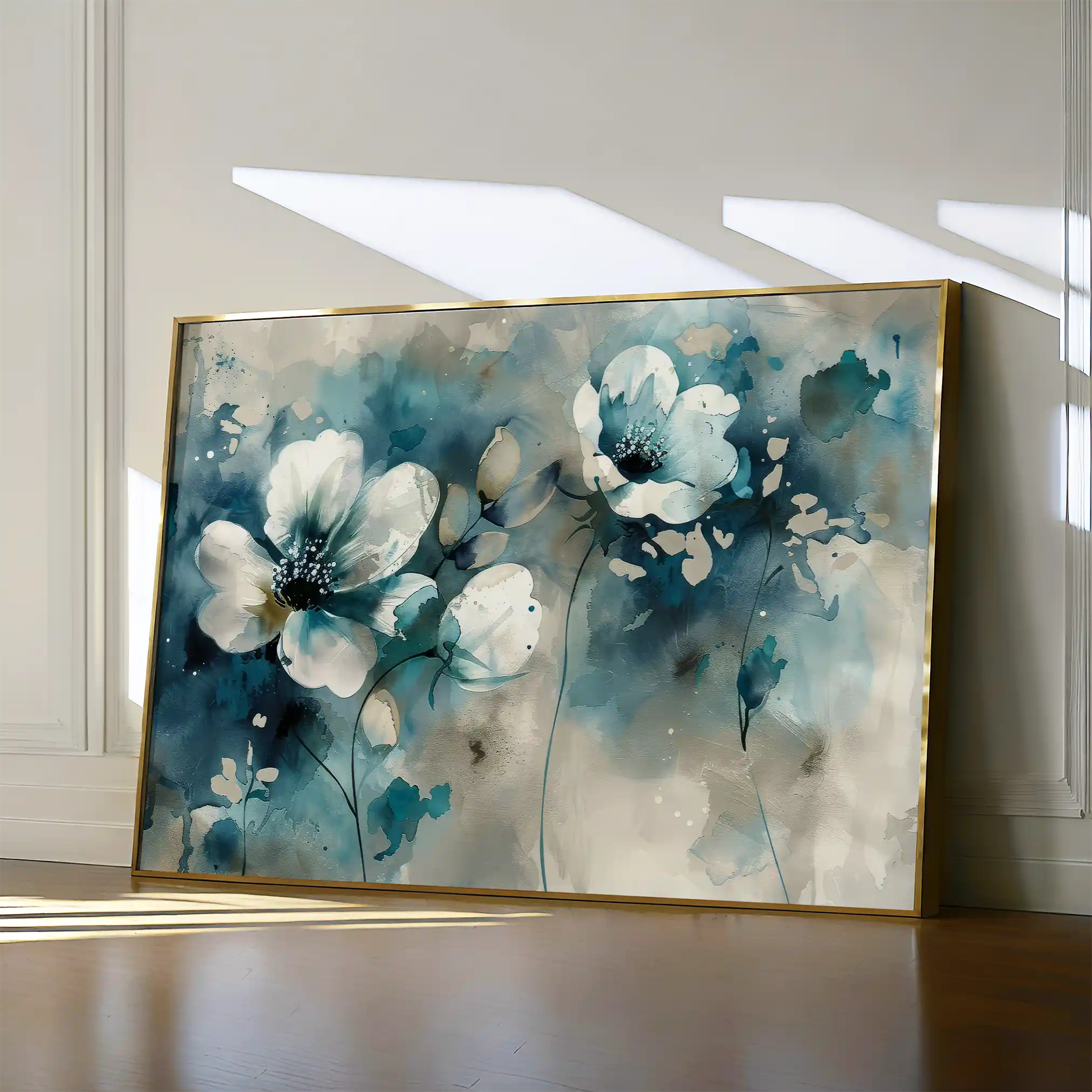 Floral 204 Canvas Art 60 x 40 cm / Black