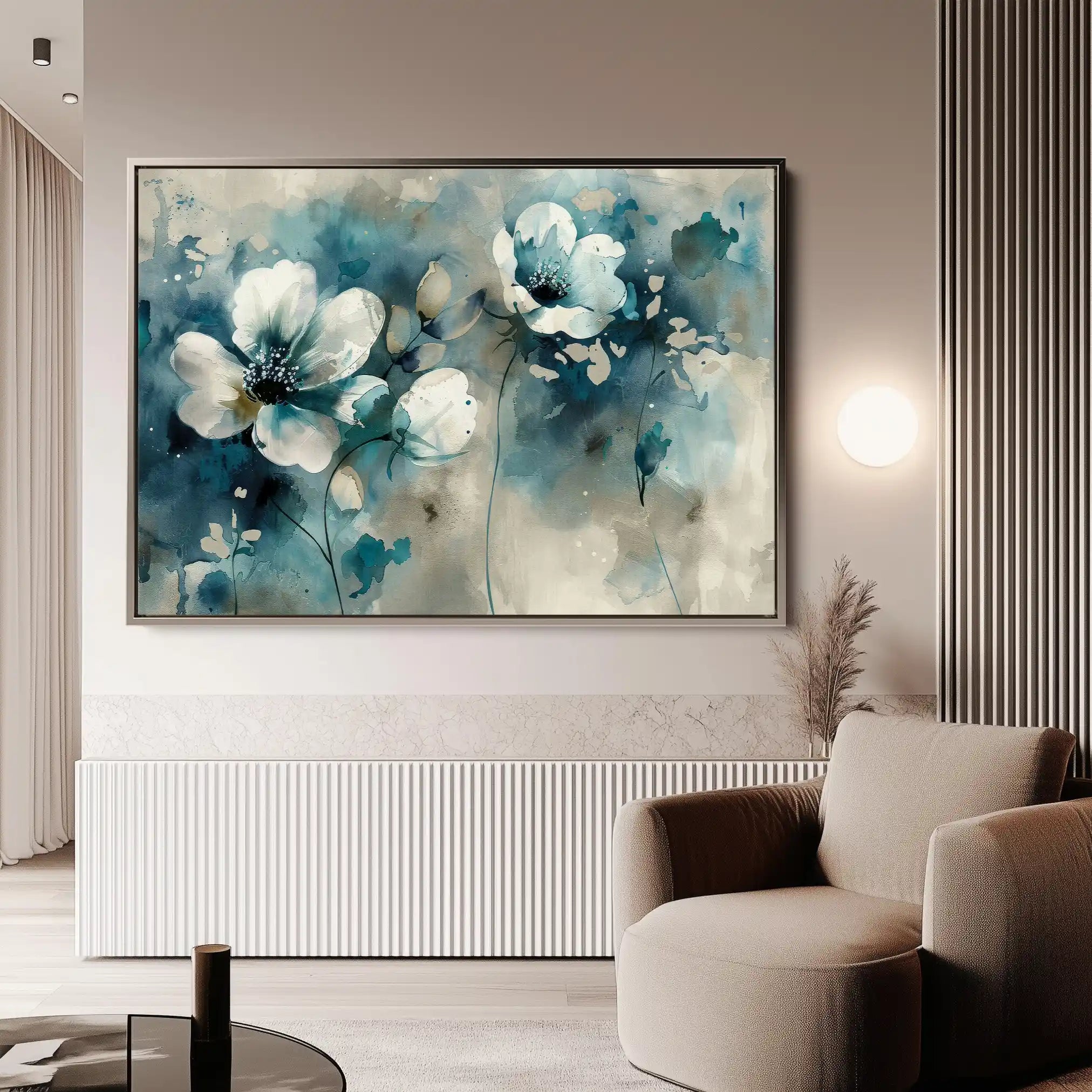 Floral 204 Canvas Art 60 x 40 cm / Black