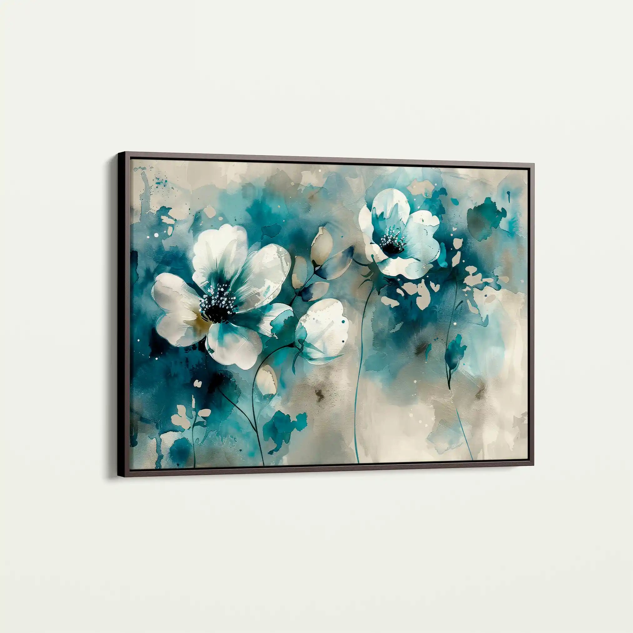 Floral 204 Canvas Art 60 x 40 cm / Black