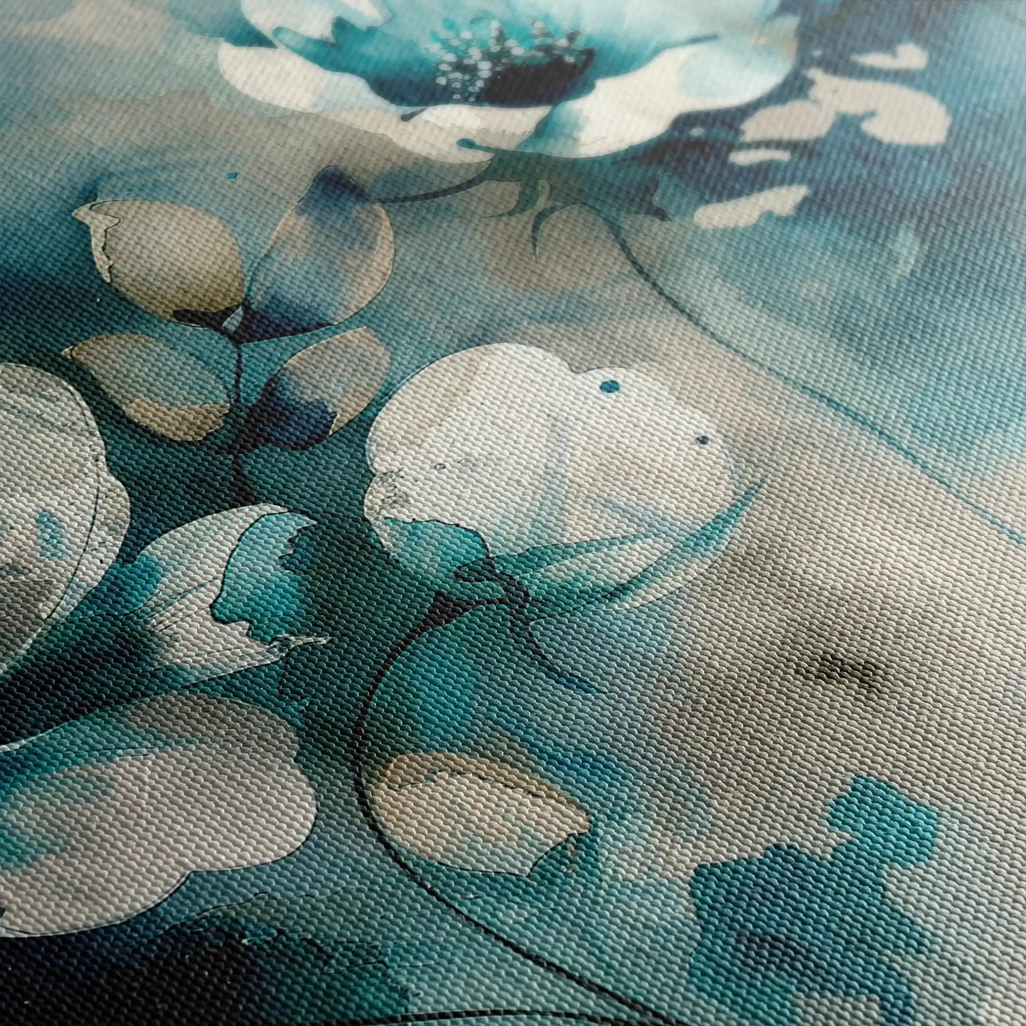 Floral 204 Canvas Art 60 x 40 cm / Black