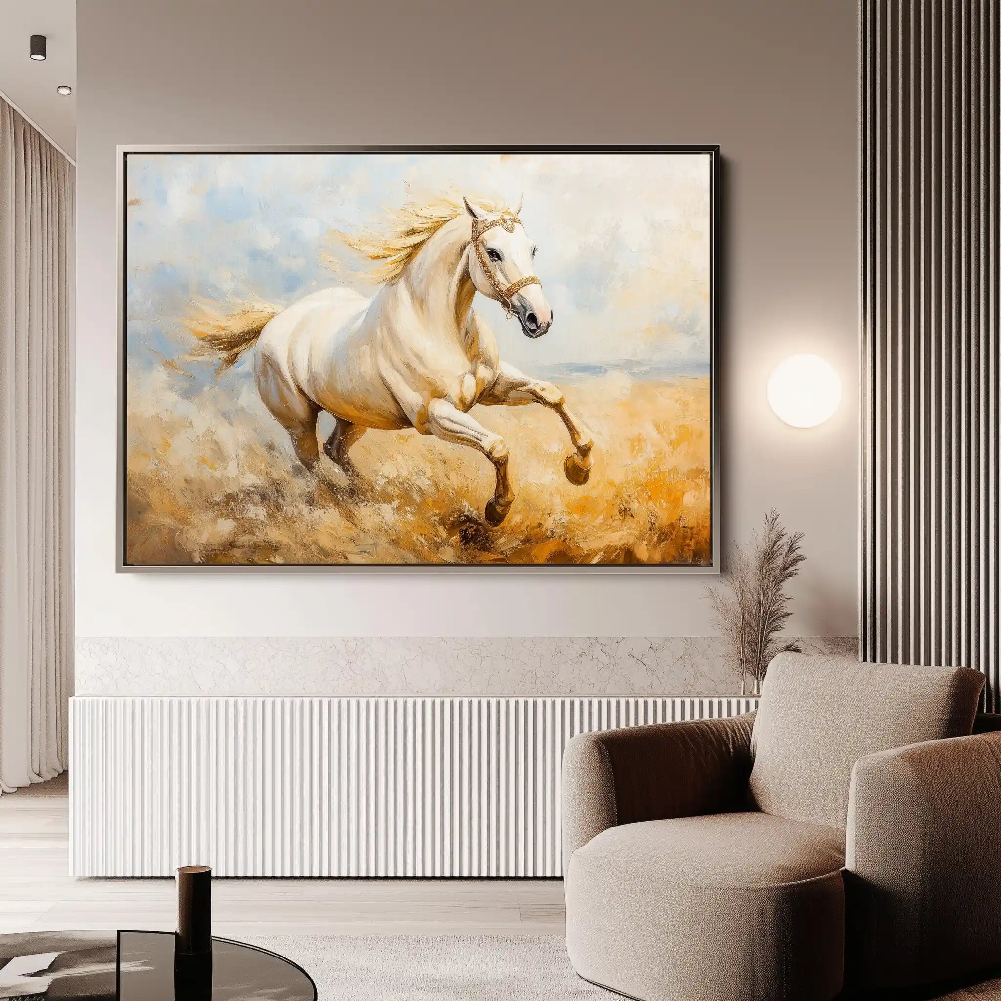 Horses 204 Canvas Art 60 x 40 cm / Black