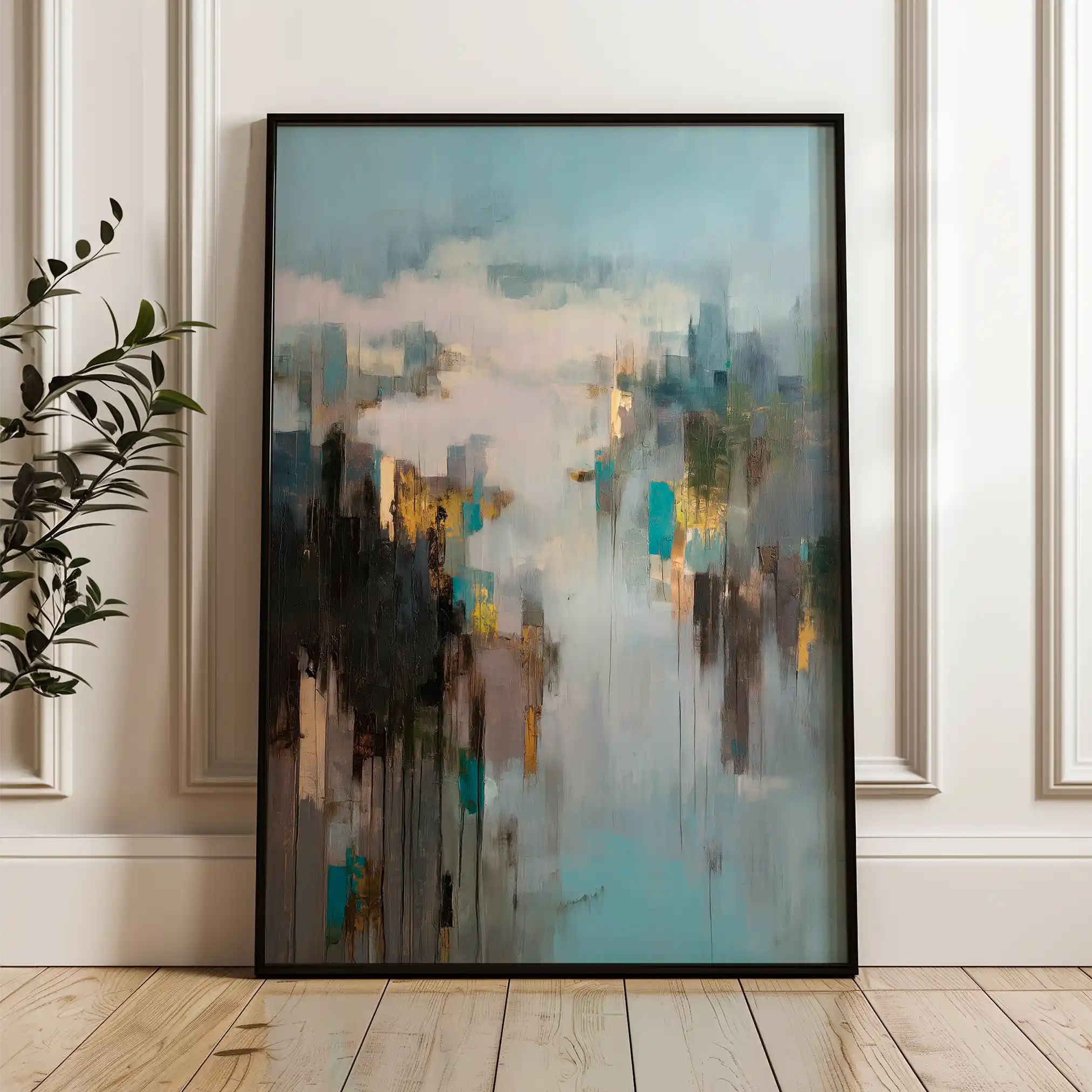 Abstract 2048 Canvas Art 60 x 40 cm / Black