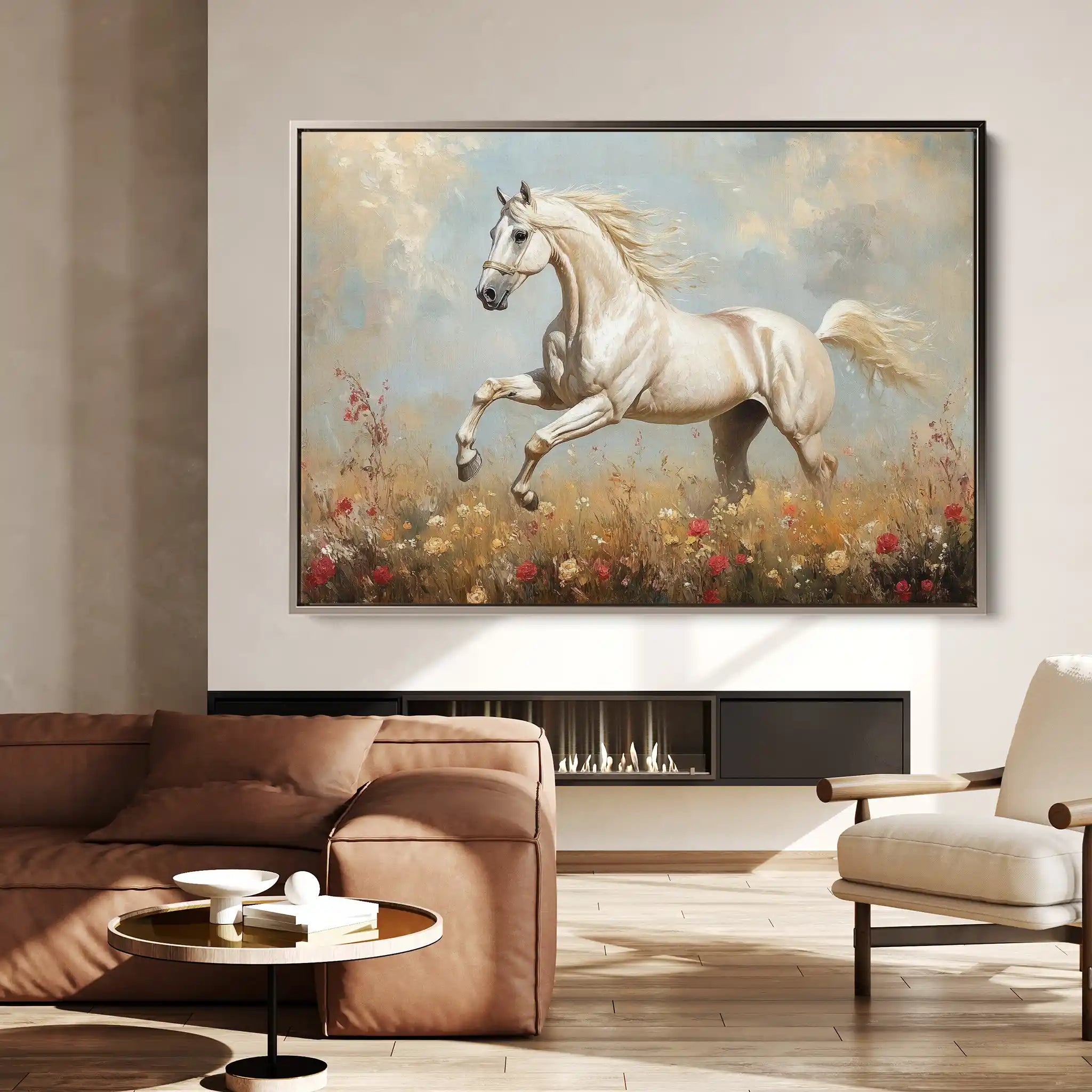 Horses 205 Canvas Art 60 x 40 cm / Black