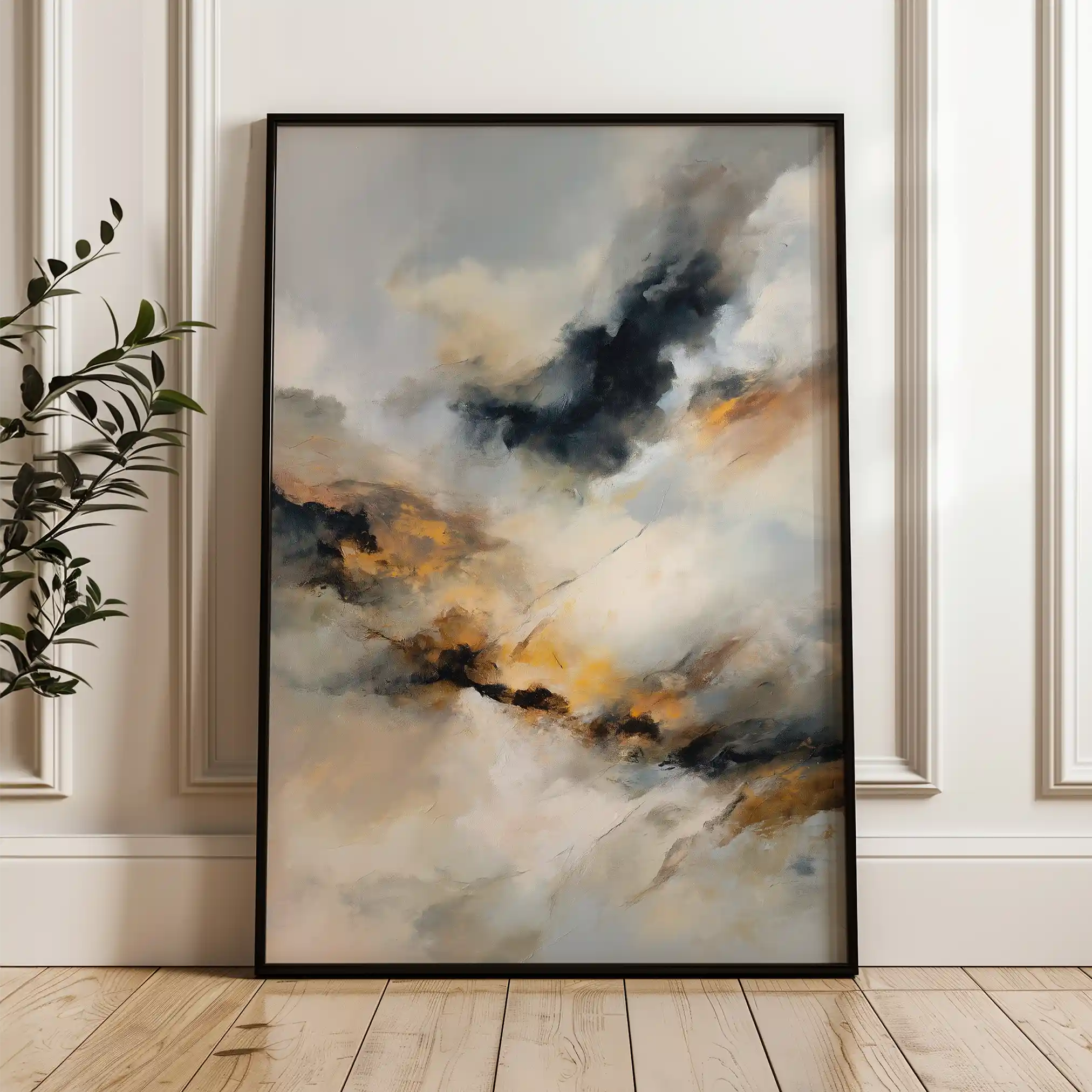 Abstract 2055 Canvas Art 60 x 40 cm / Black