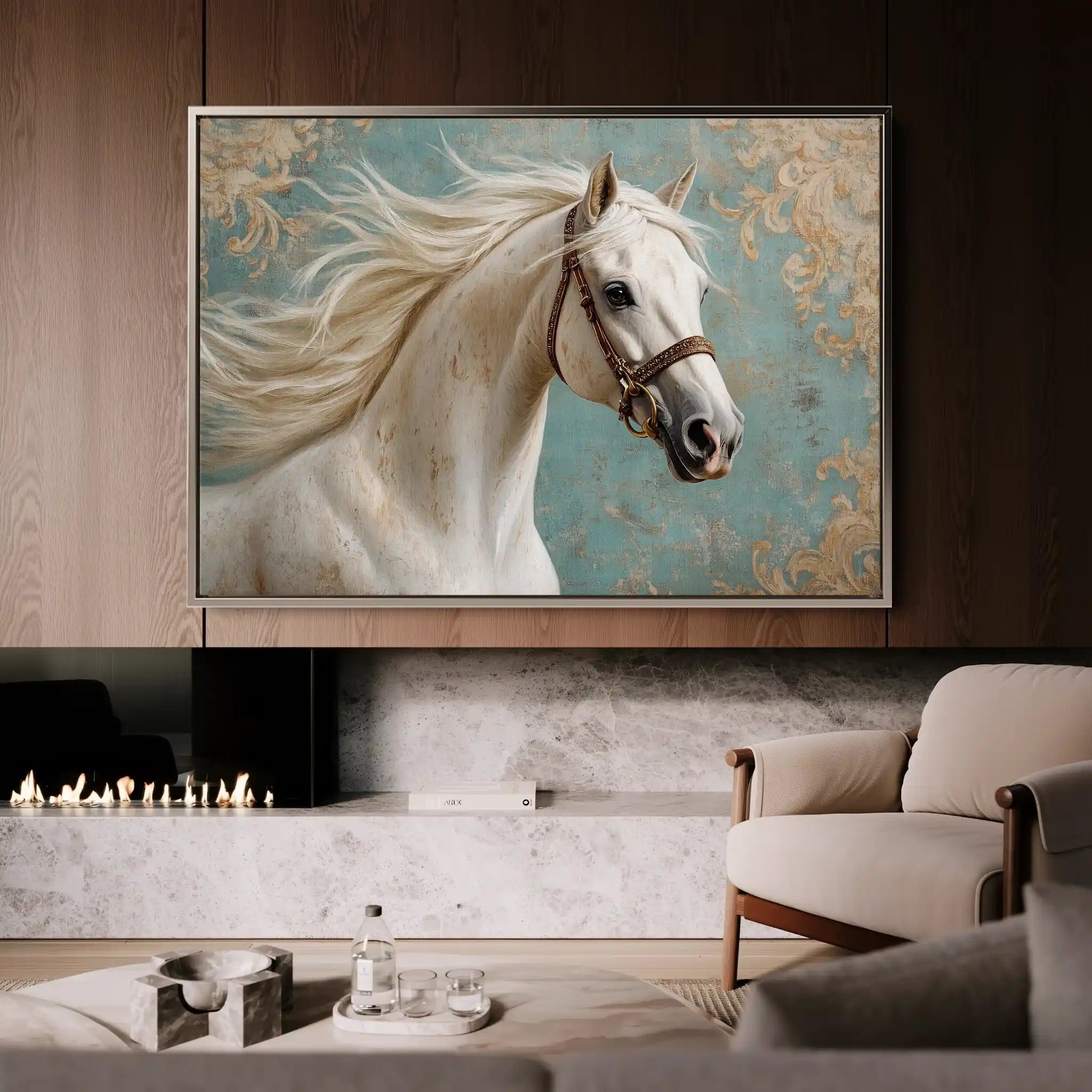 Horses 207 Canvas Art 60 x 40 cm / Black